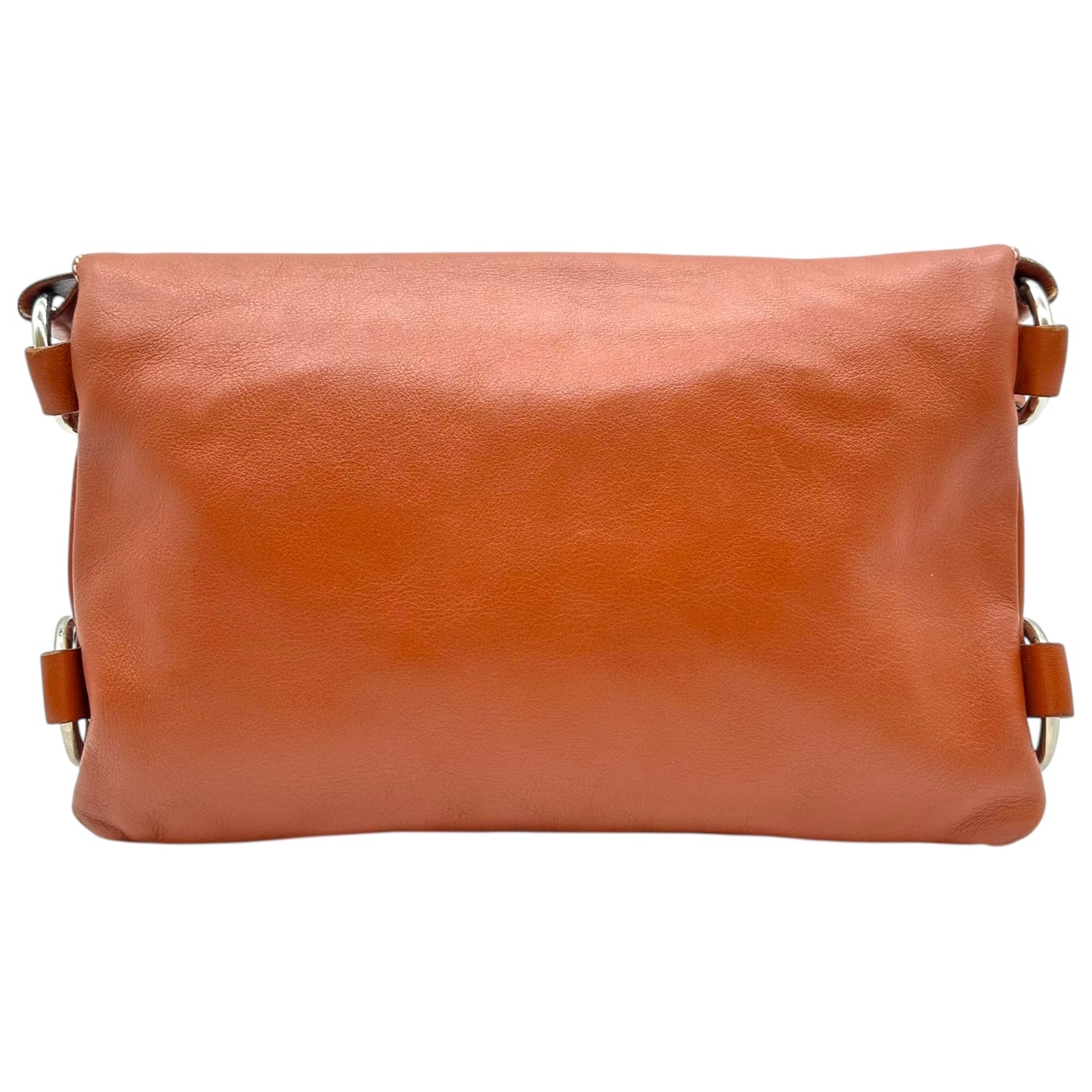 Celine Brown Leather Logo Studded Shoulder Bag