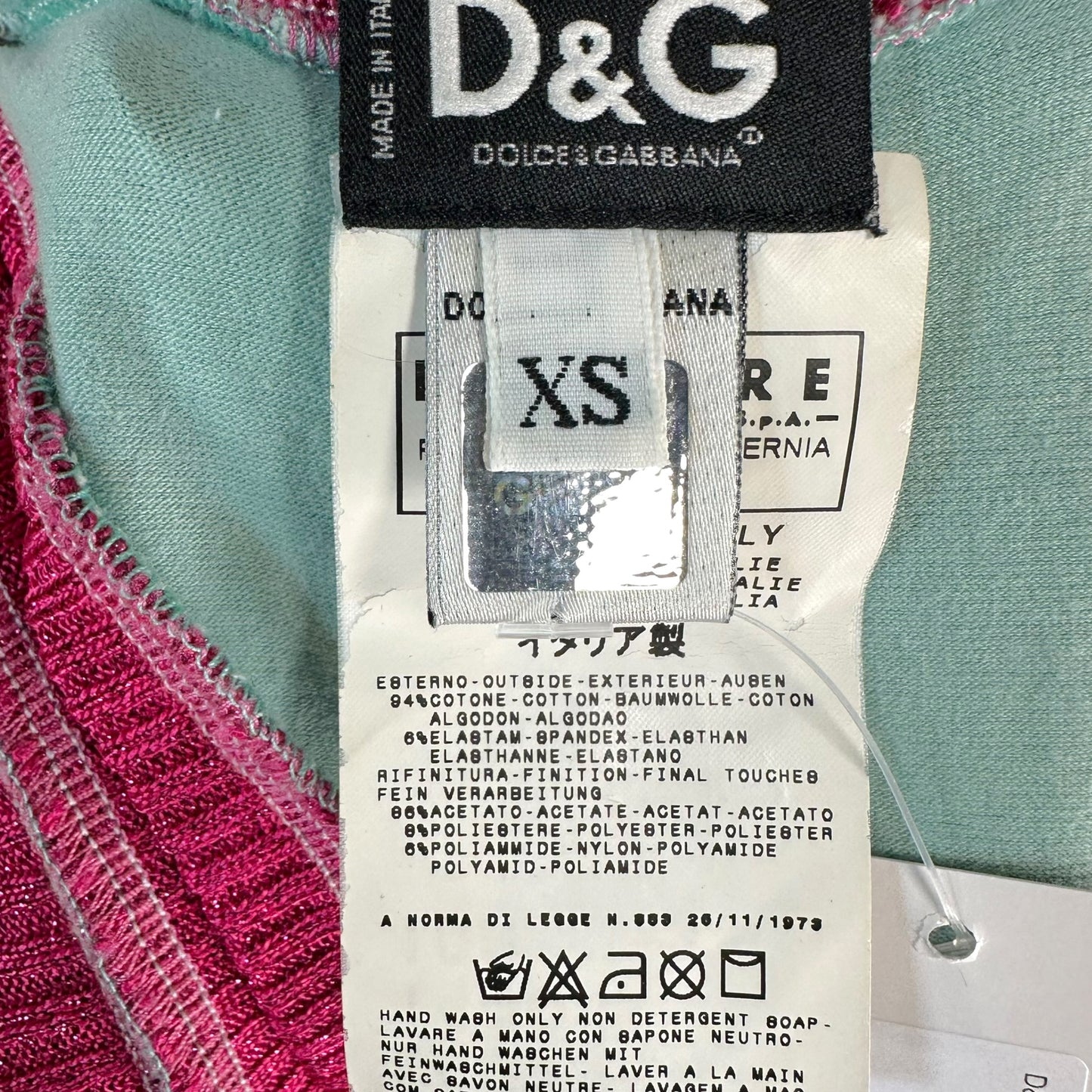 D&G Turquoise Graphic Tank Top with Red Trim