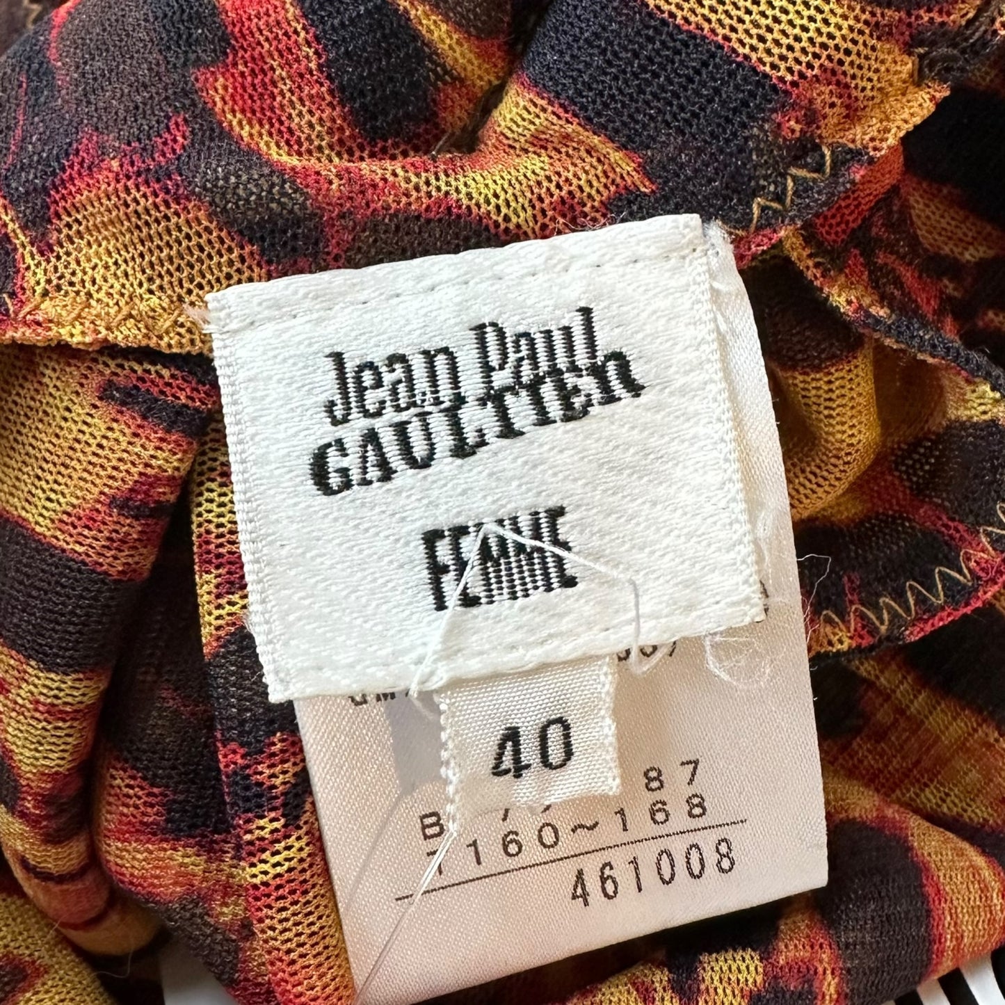 Jean Paul Gaultier Mesh Printed Cut-Out Halter Top - Outfit Repeater