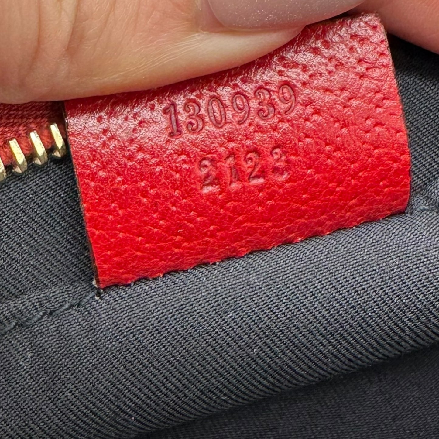 Gucci Gray Monogram & Red Leather Trim Mini Shoulder Bag - Outfit Repeater