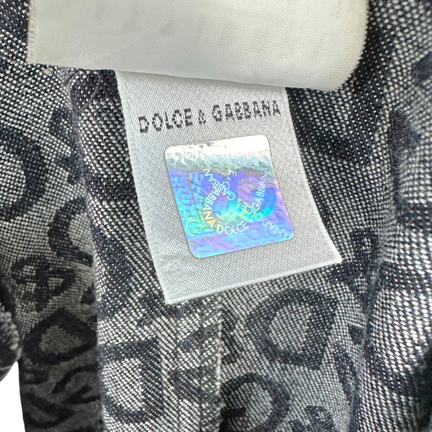 D&G Dolce & Gabbana Denim Logo Print Pleated Mini Dress