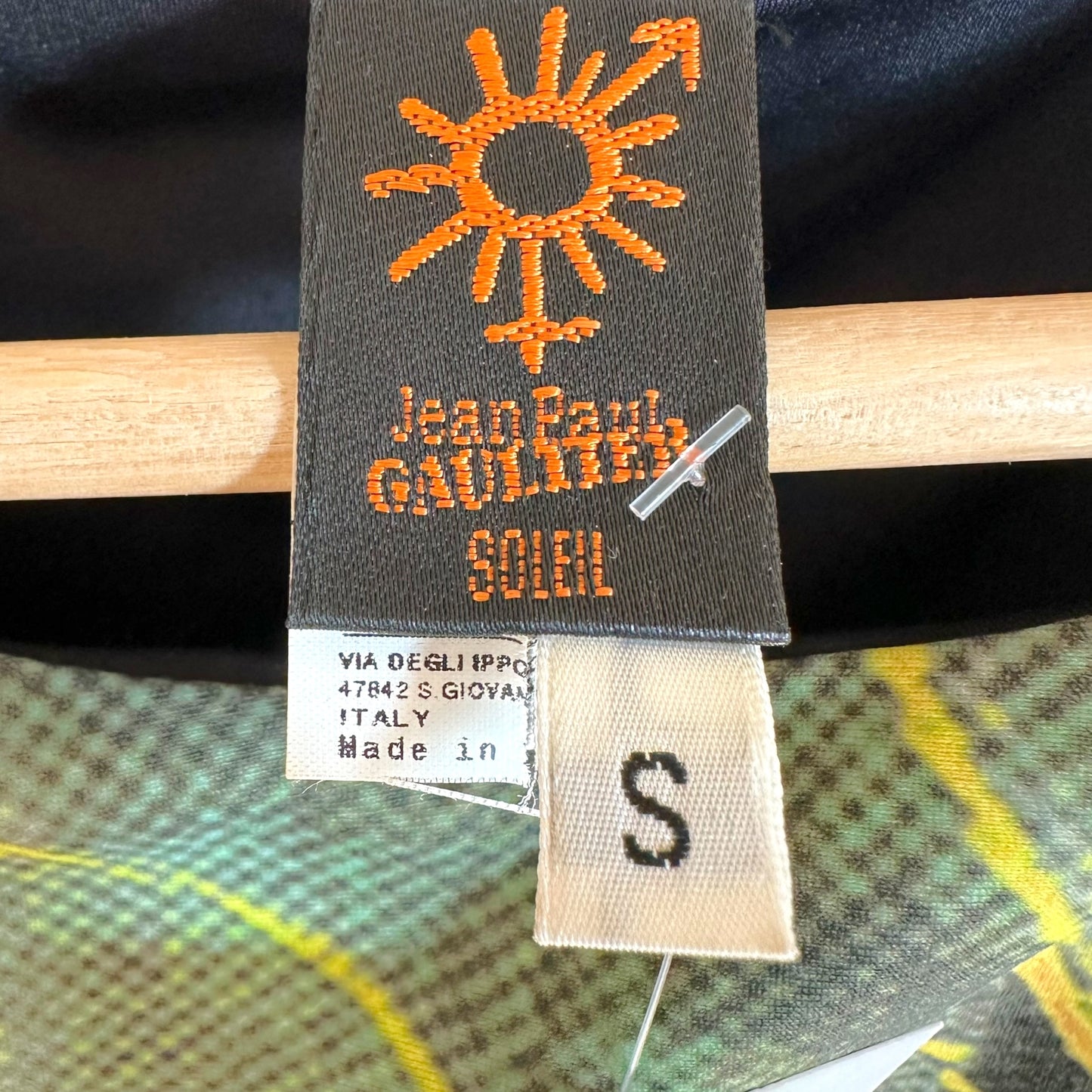 Jean Paul Gaultier Soleil Black Floral Print Spandex Midi Dress