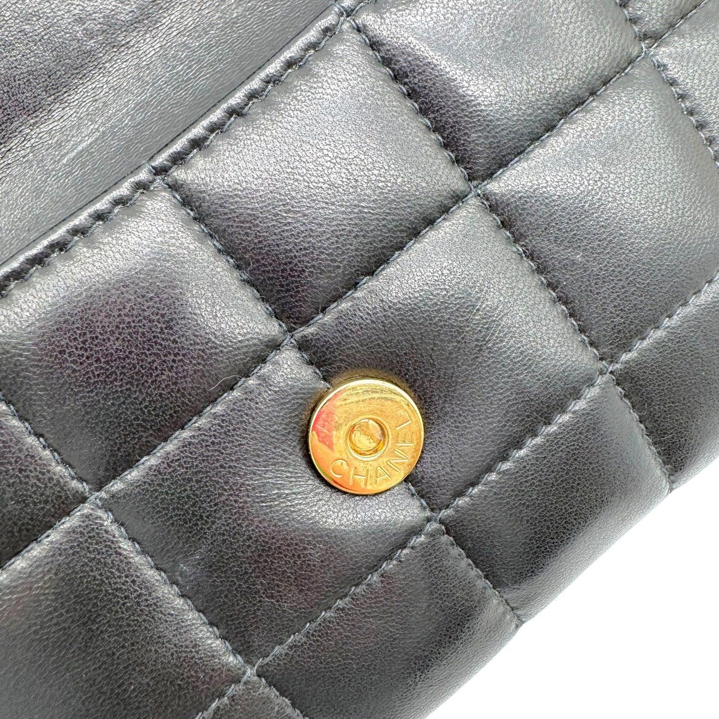 Chanel Black Lambskin Crossbody Flap Bag with Camellia
