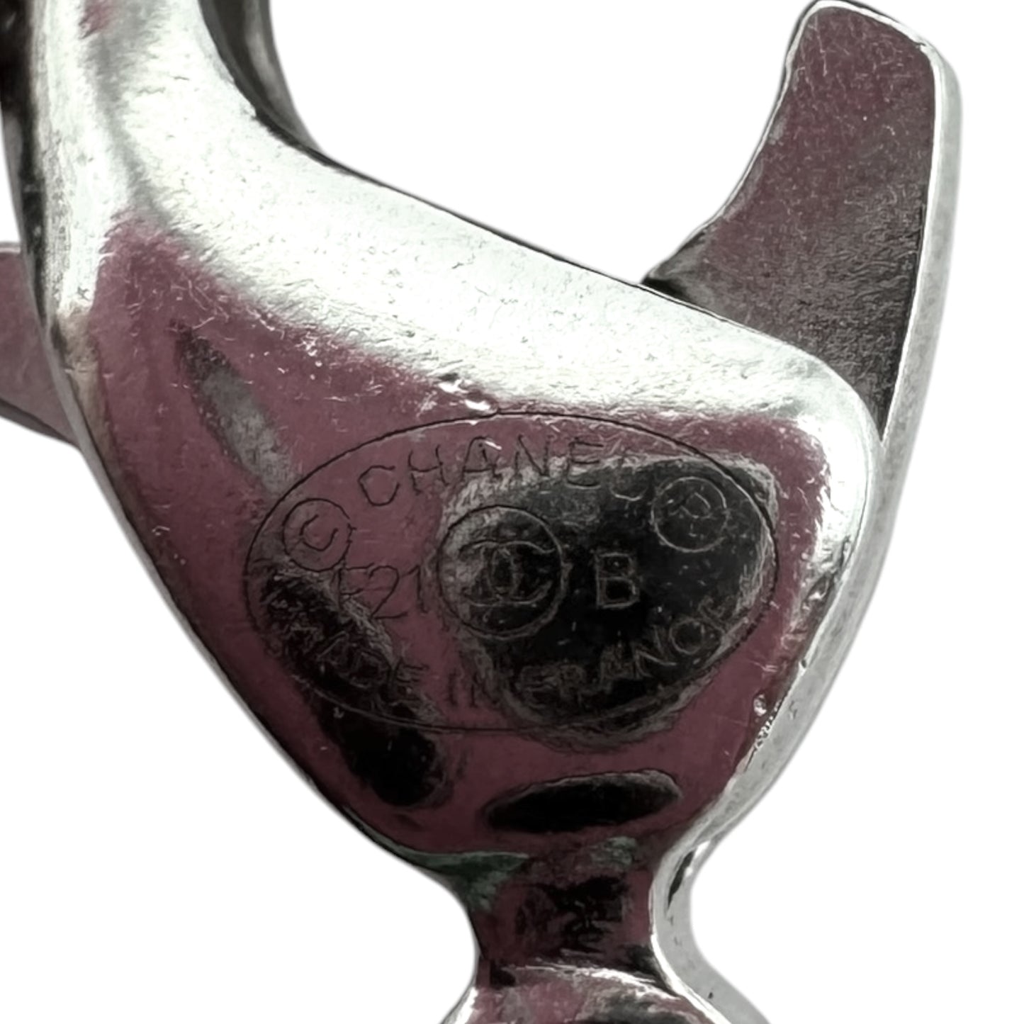 Chanel Silver Crystal Embellished CC Logo Choker Necklace