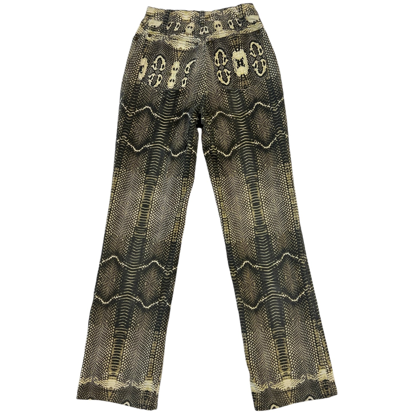 Roberto Cavalli 2005 Gray Snakeskin Printed Jeans - Outfit Repeater