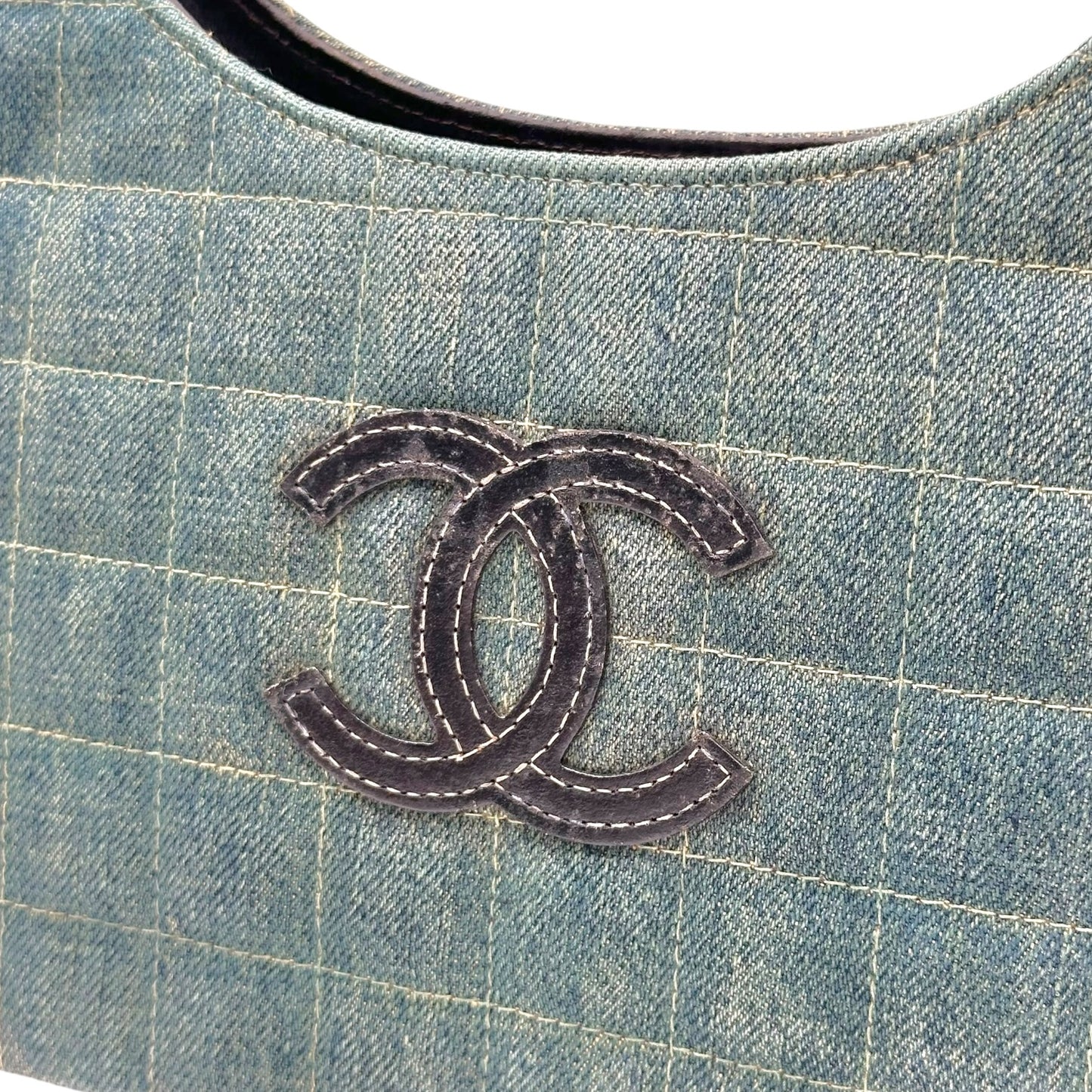 Chanel Denim Chocolate Bar CC Logo Shoulder Bag 2000-02
