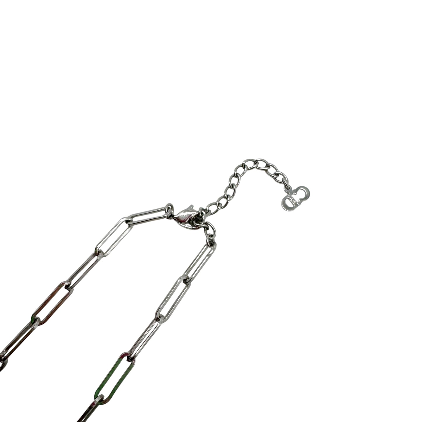 Christian Dior J'Adore Dior Silver Crystal Chain Choker Necklace