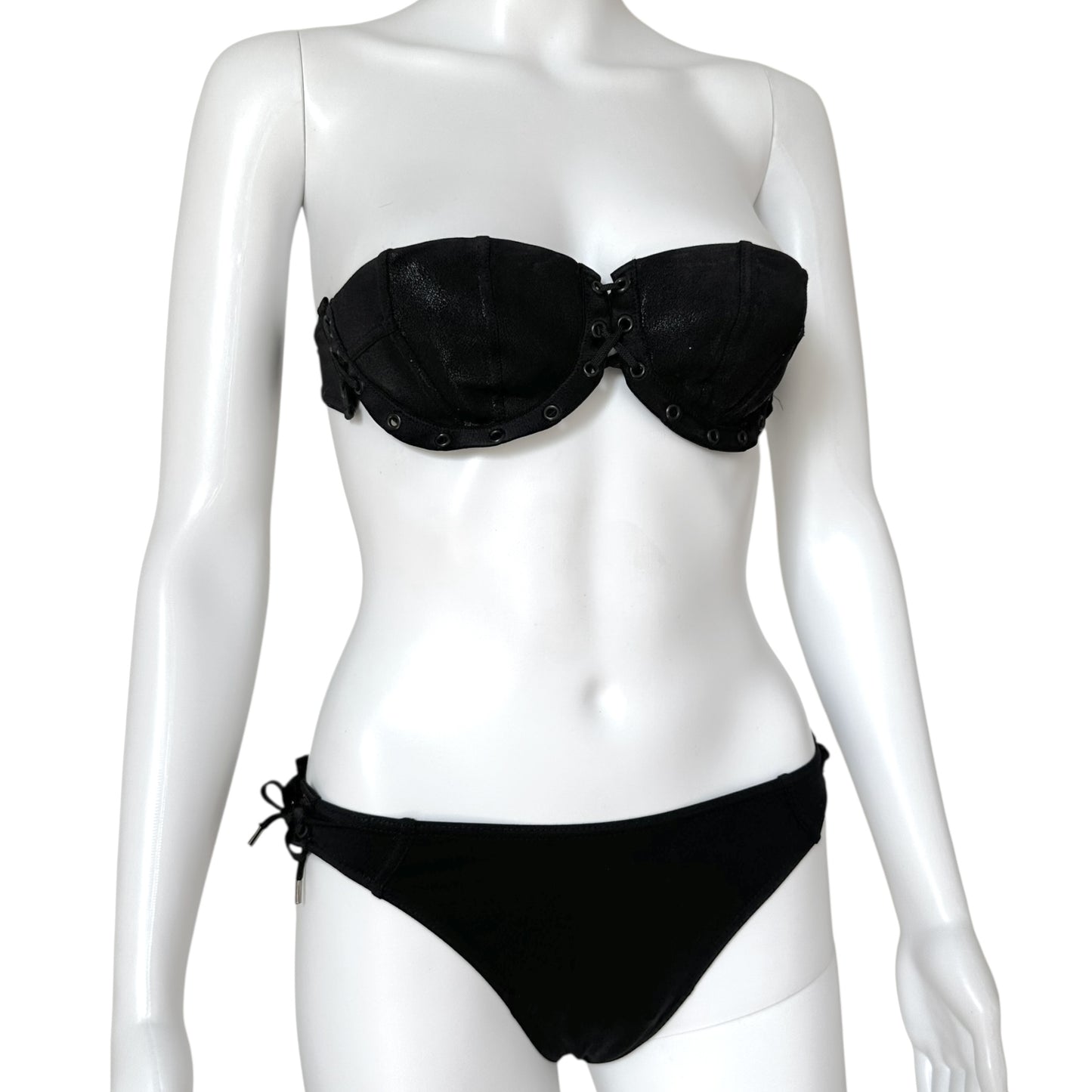 Christian Dior S/S 2003 Black Lace Up Bikini