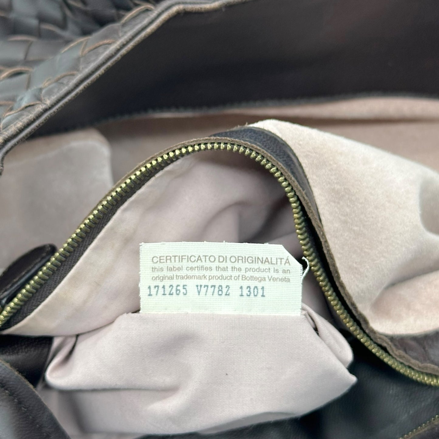 Bottega Veneta Brown & Gold Intrecciato Roma Tote Bag