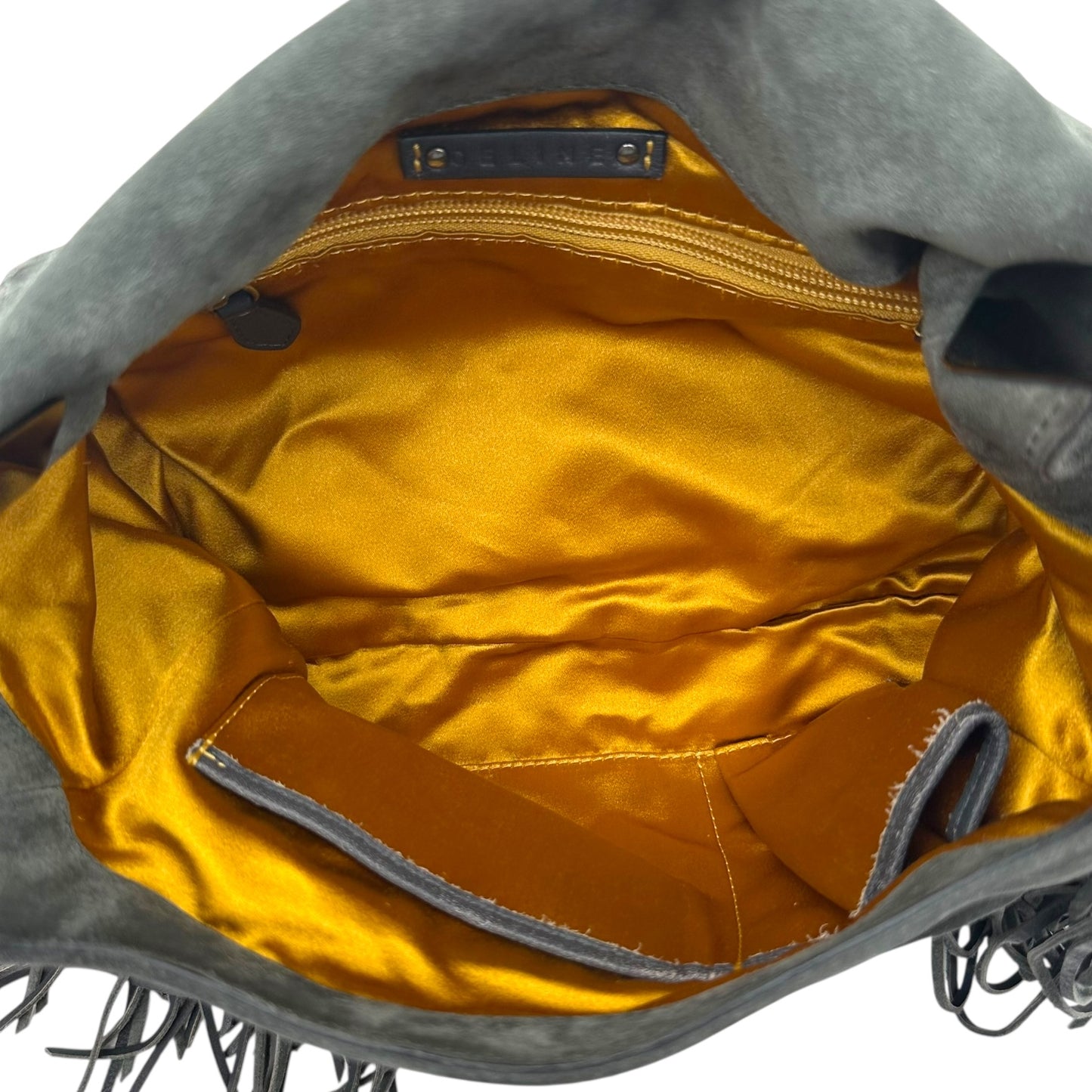 Celine Gray Suede Fringe Bag