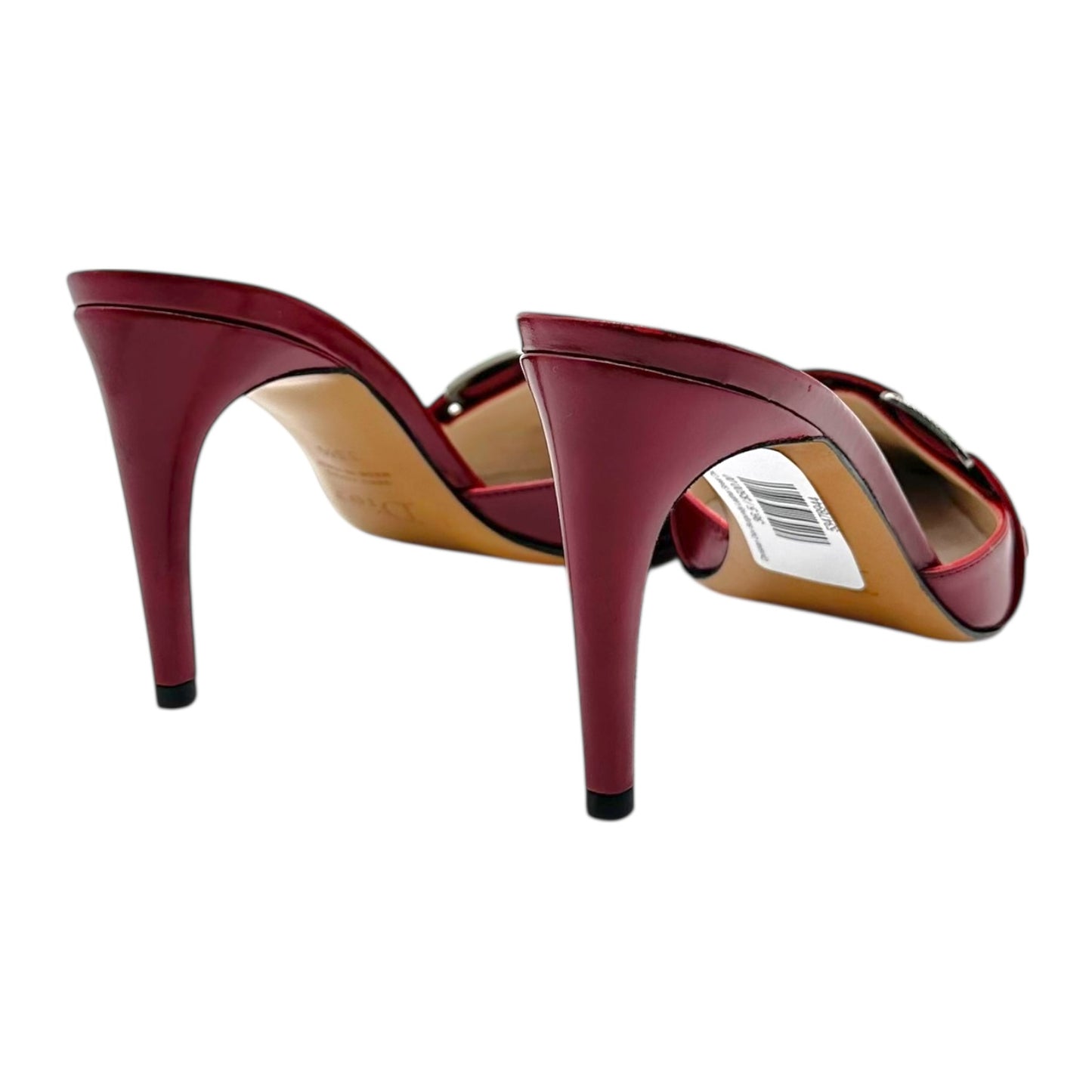 Christian Dior Burgundy Leather Street Chic Mule Heels NEW