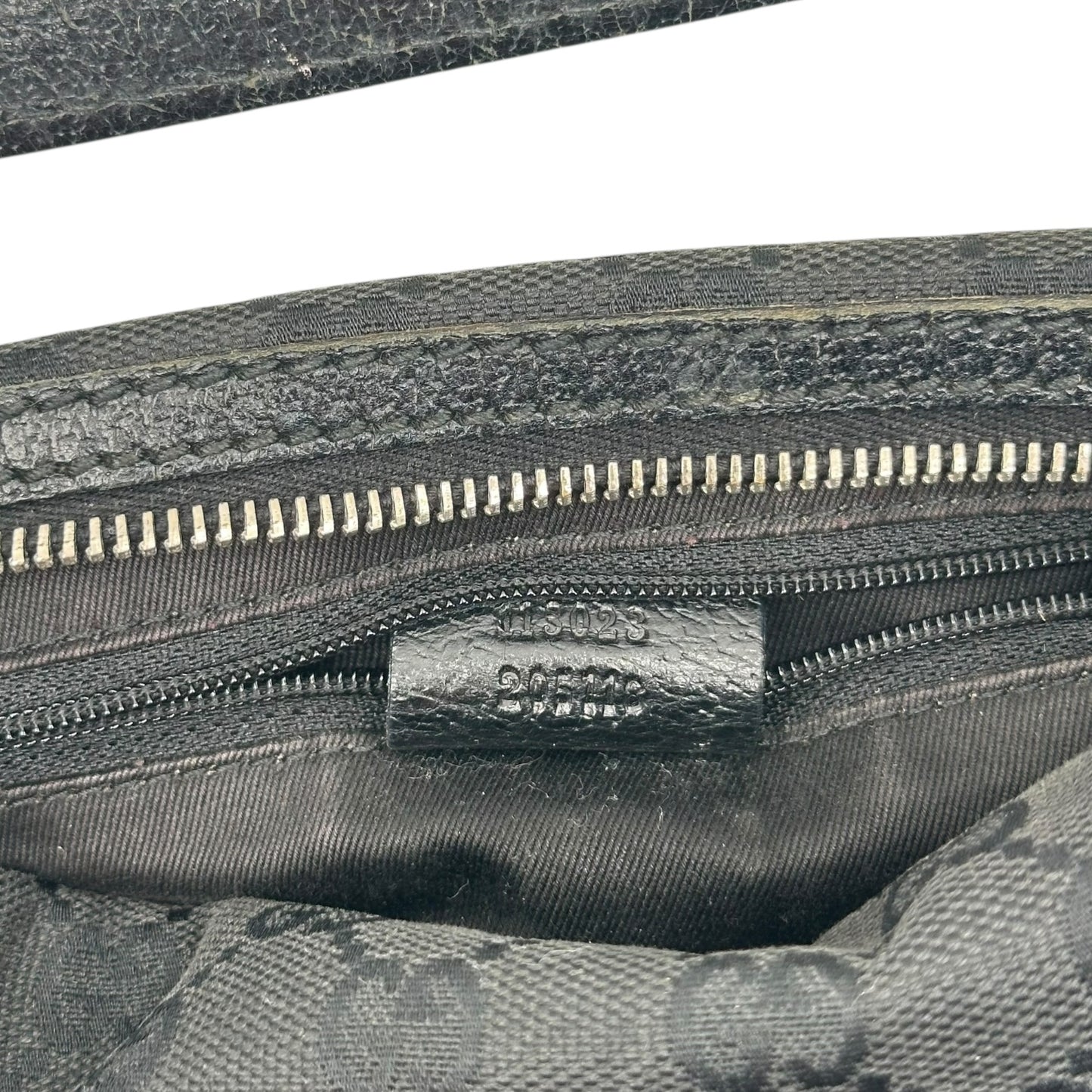 Gucci Black Monogram Canvas Shoulder Bag