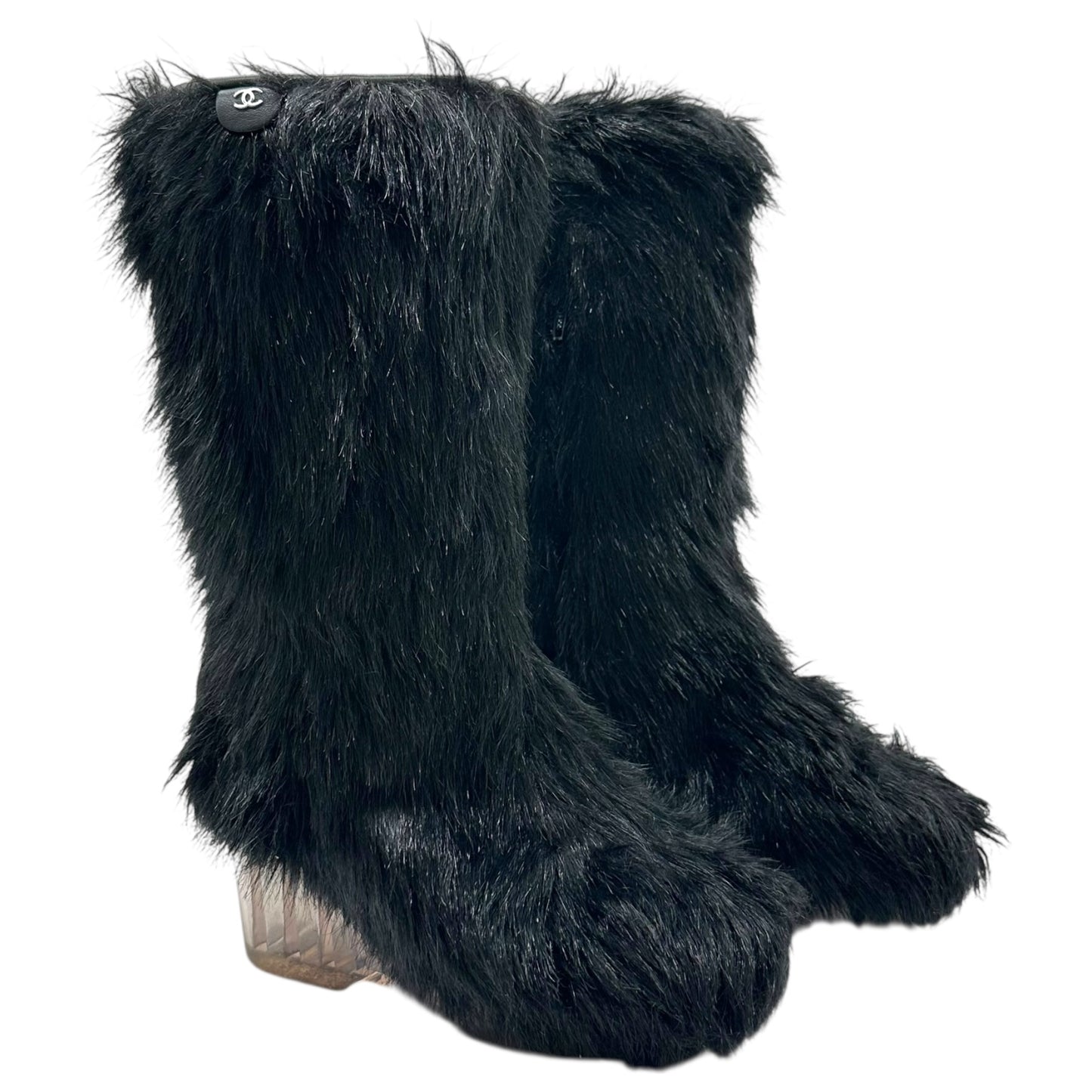 Chanel 'Fantasy Fur' Faux Fur Wedge Heel Boots - Outfit Repeater