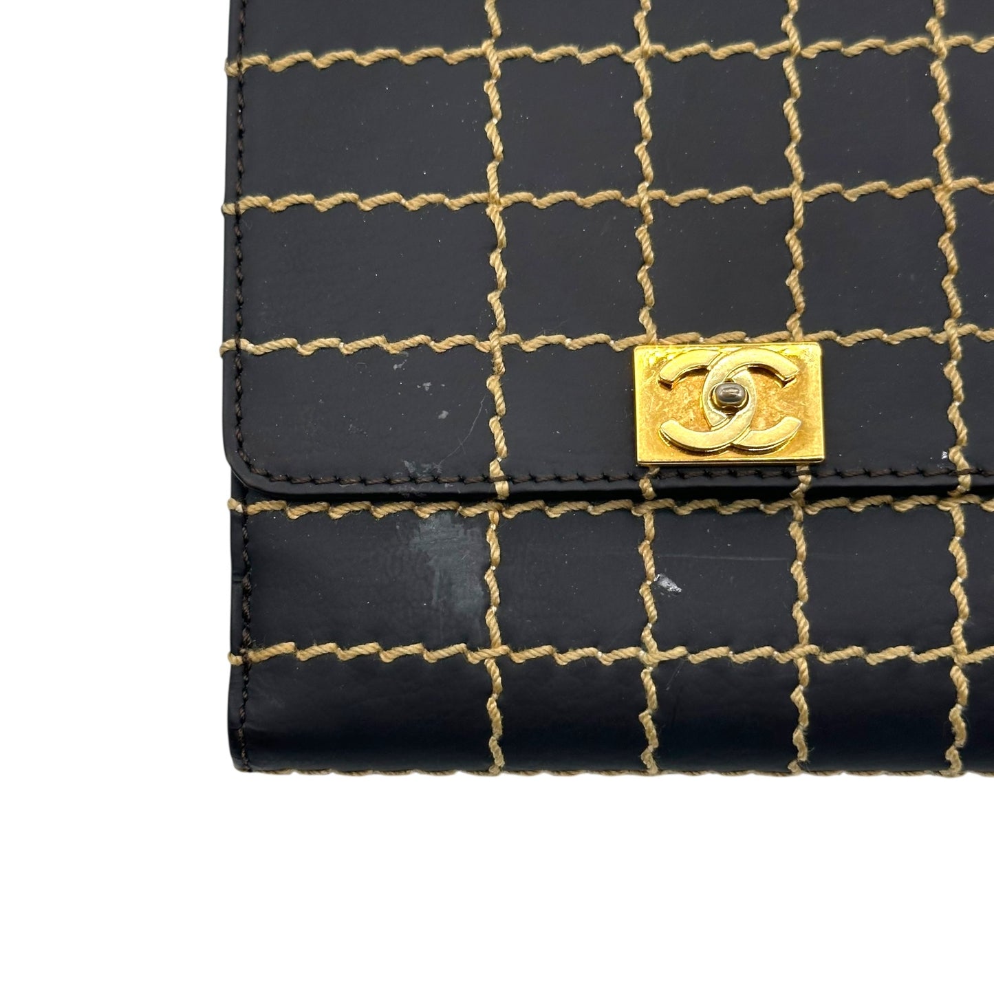 Chanel Wild Stitch Black & Ivory Bi-fold Wallet - Outfit Repeater