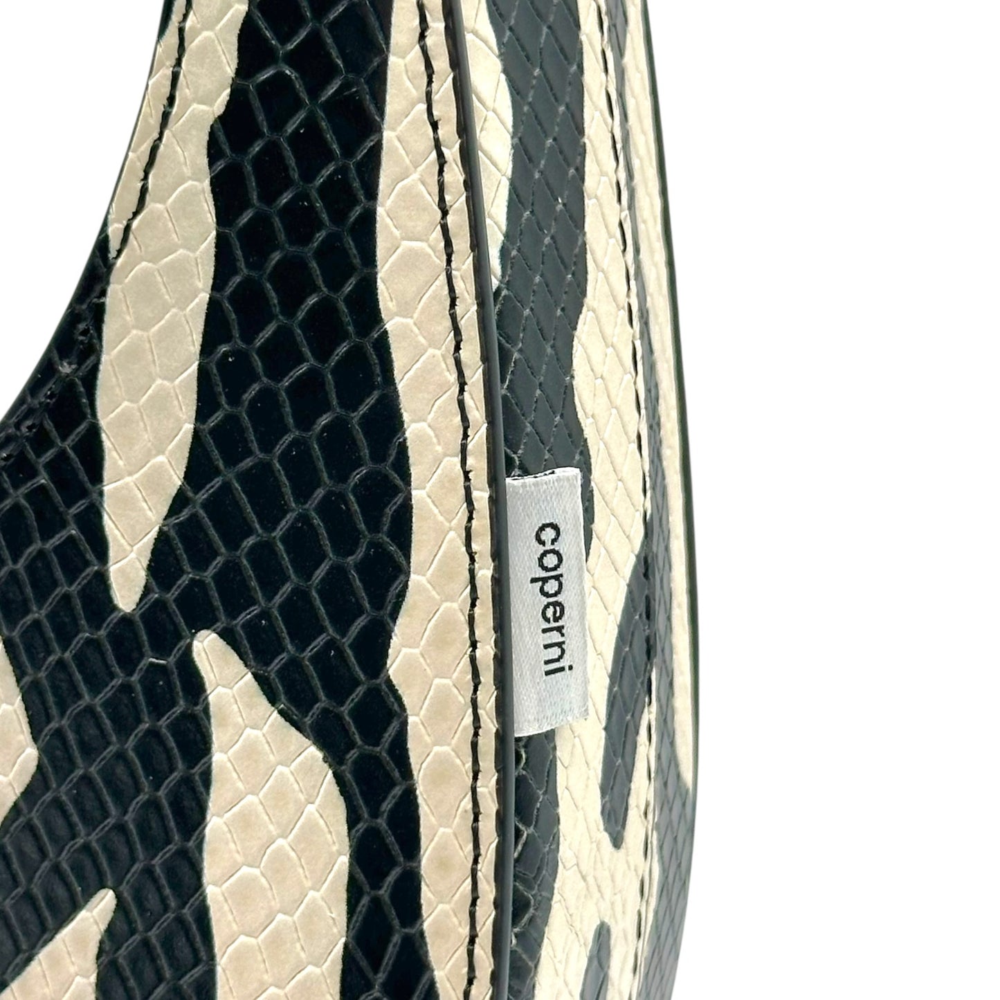Coperni Zebra Print Snakeskin Embossed Leather Mini Swipe Bag