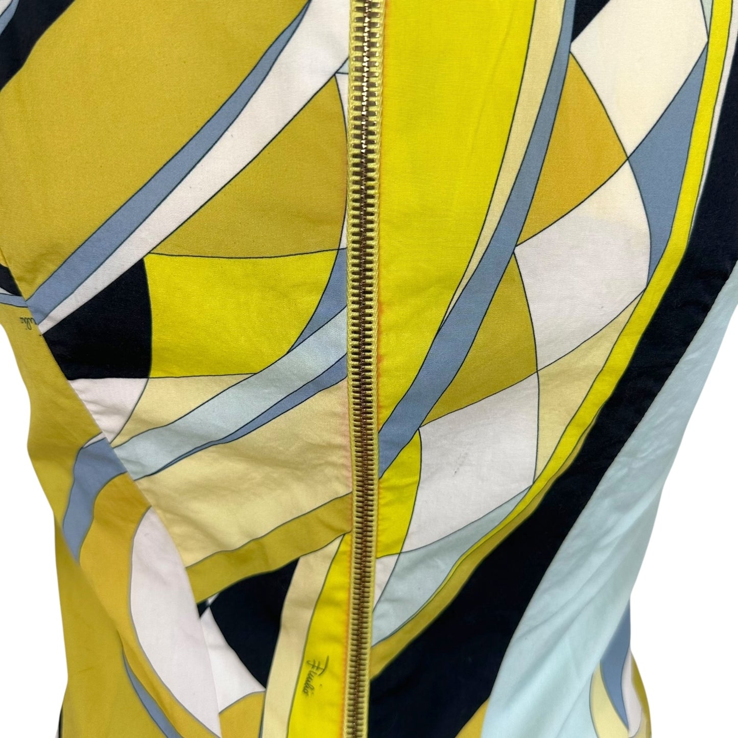 Emilio Pucci Blue & Green Printed Mini Dress