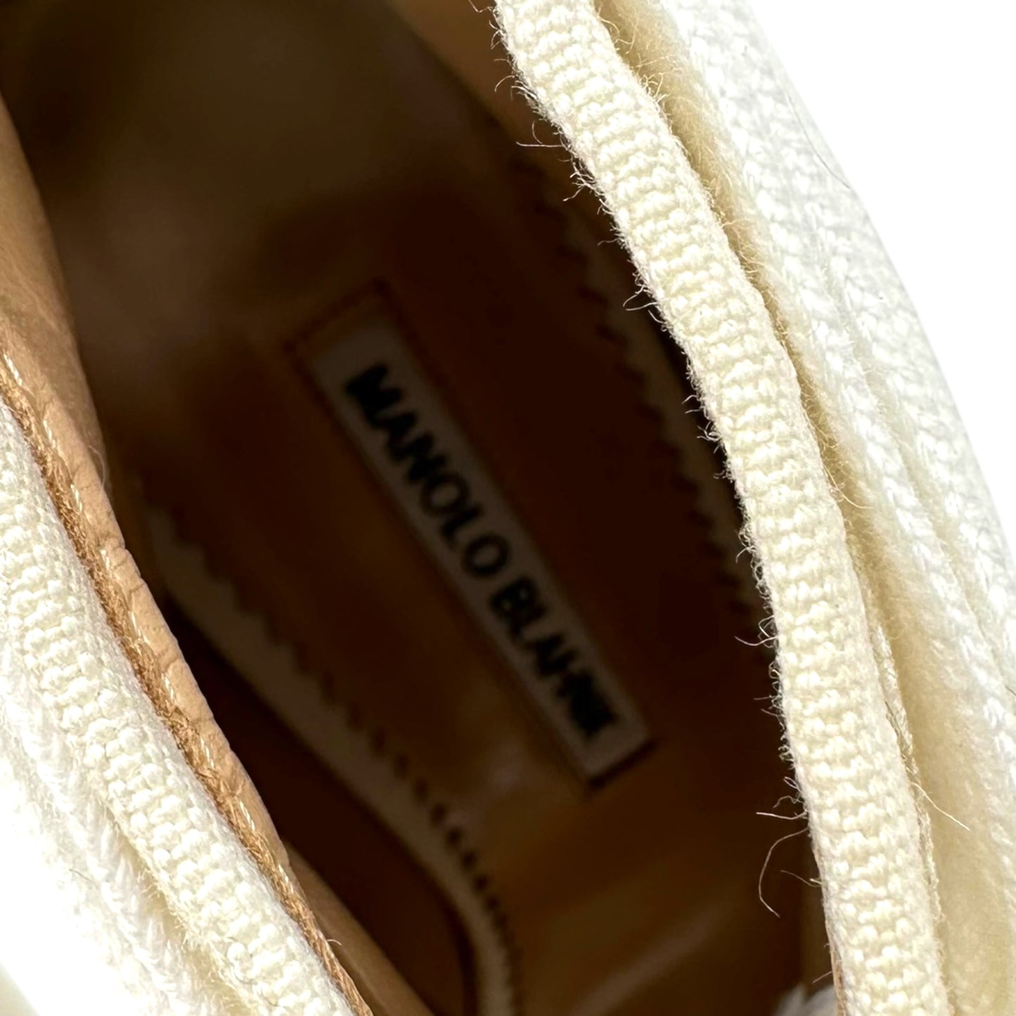 Manolo Blahnik White Canvas Lace Up 'Sneaker' Heels - Outfit Repeater