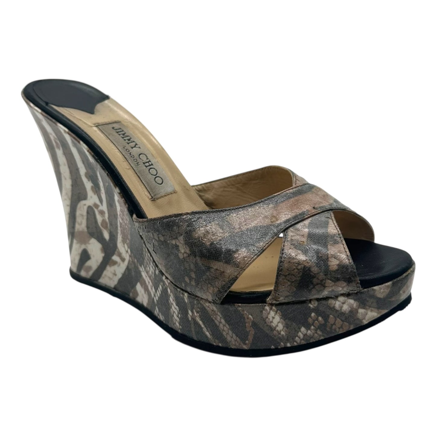 Jimmy Choo Animal Print Wedge Sandals