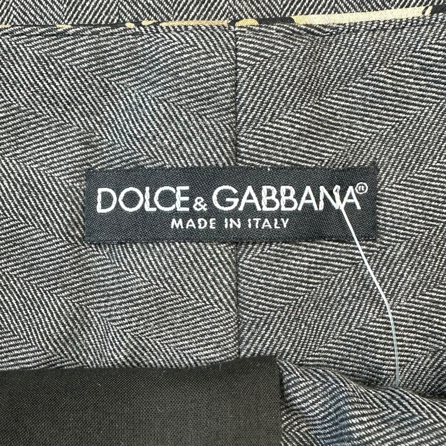 Dolce & Gabbana Gray & Floral Silk Waist Tie Flare Pants