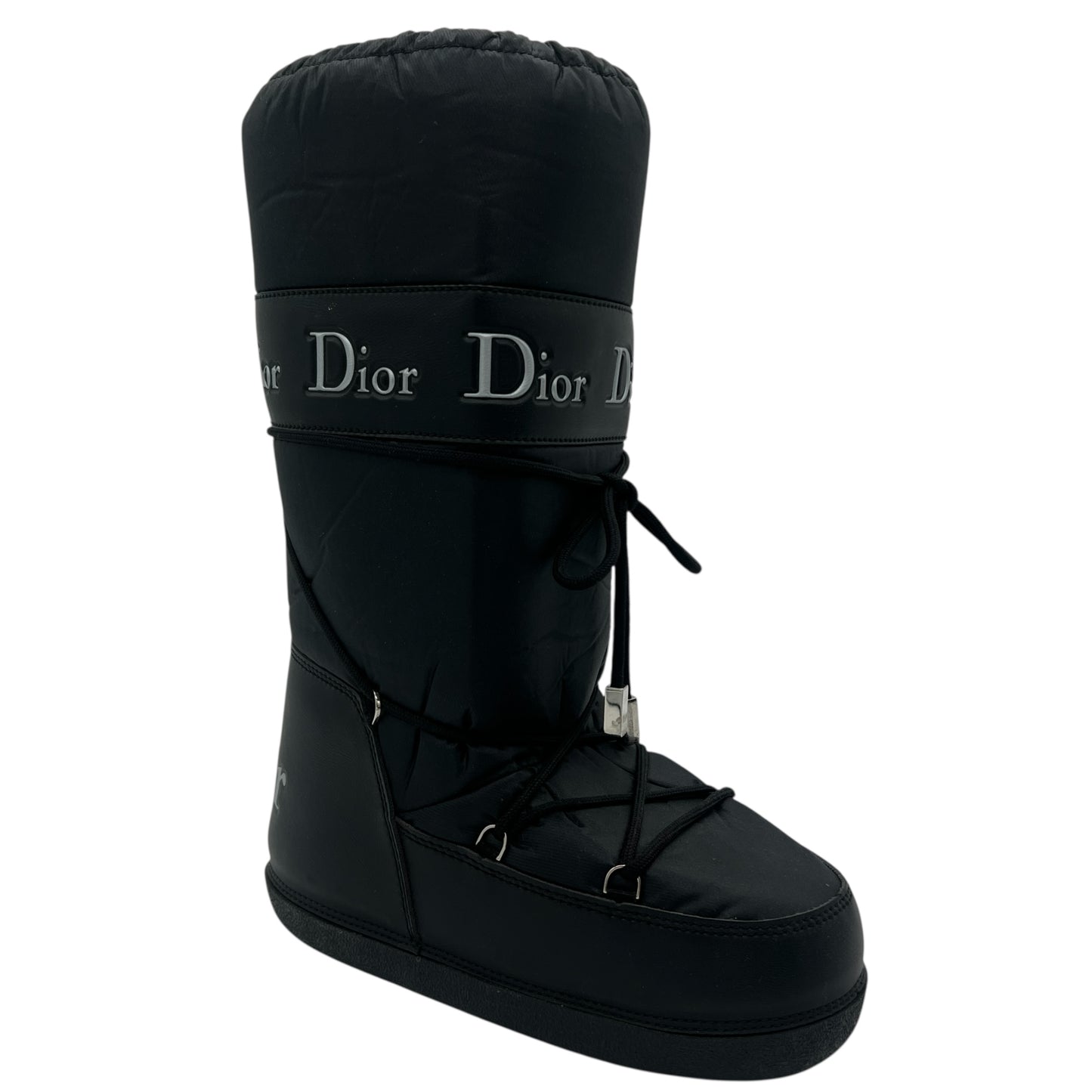 Christian Dior Black Logo Moon Boots
