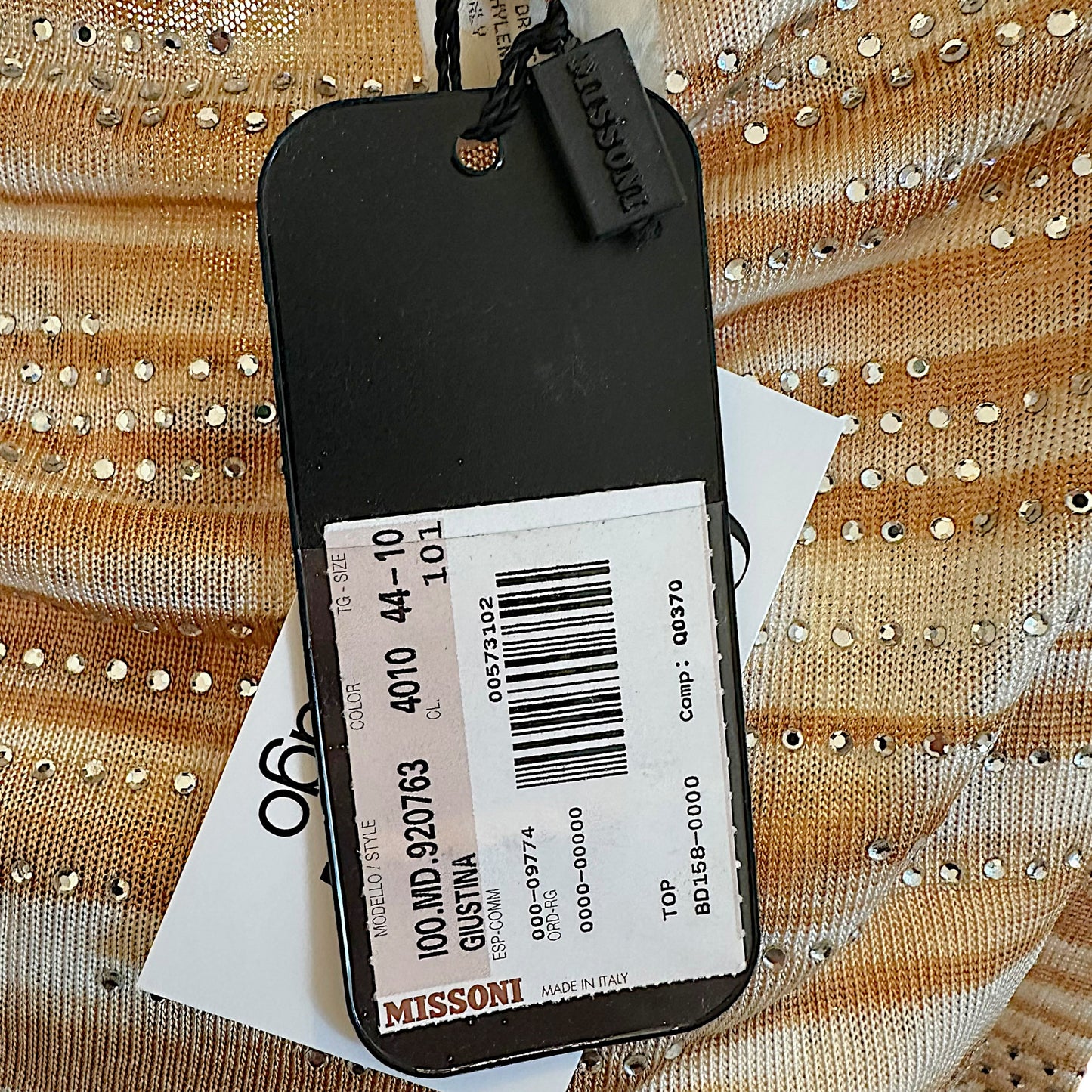 Missoni Brown & White Rhinestone Embellished Knit Tube Top NEW