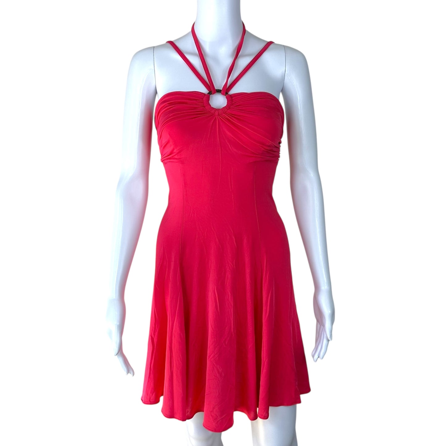 Just Cavalli Roberto Cavalli Fuschia Pink Halter Mini Dress NEW