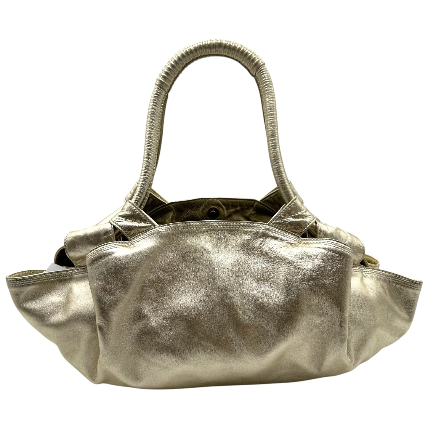 Loewe Champagne Metallic Leather Aire Hobo Bag