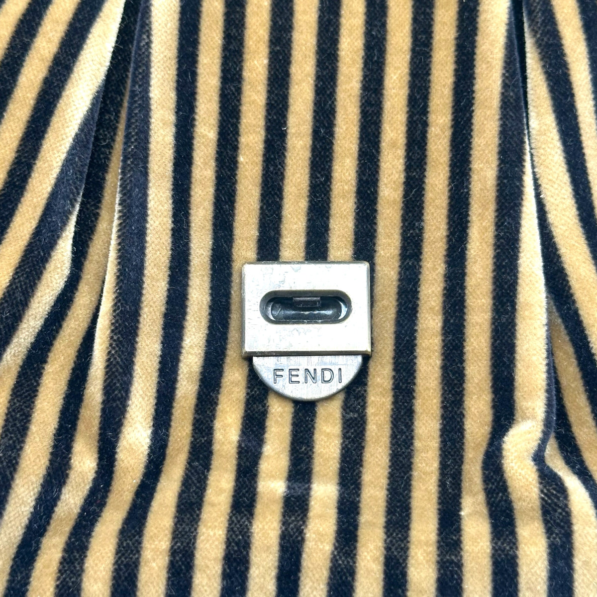 Fendi B Bag Tan Black Striped Velvet Zebra Ponyhair