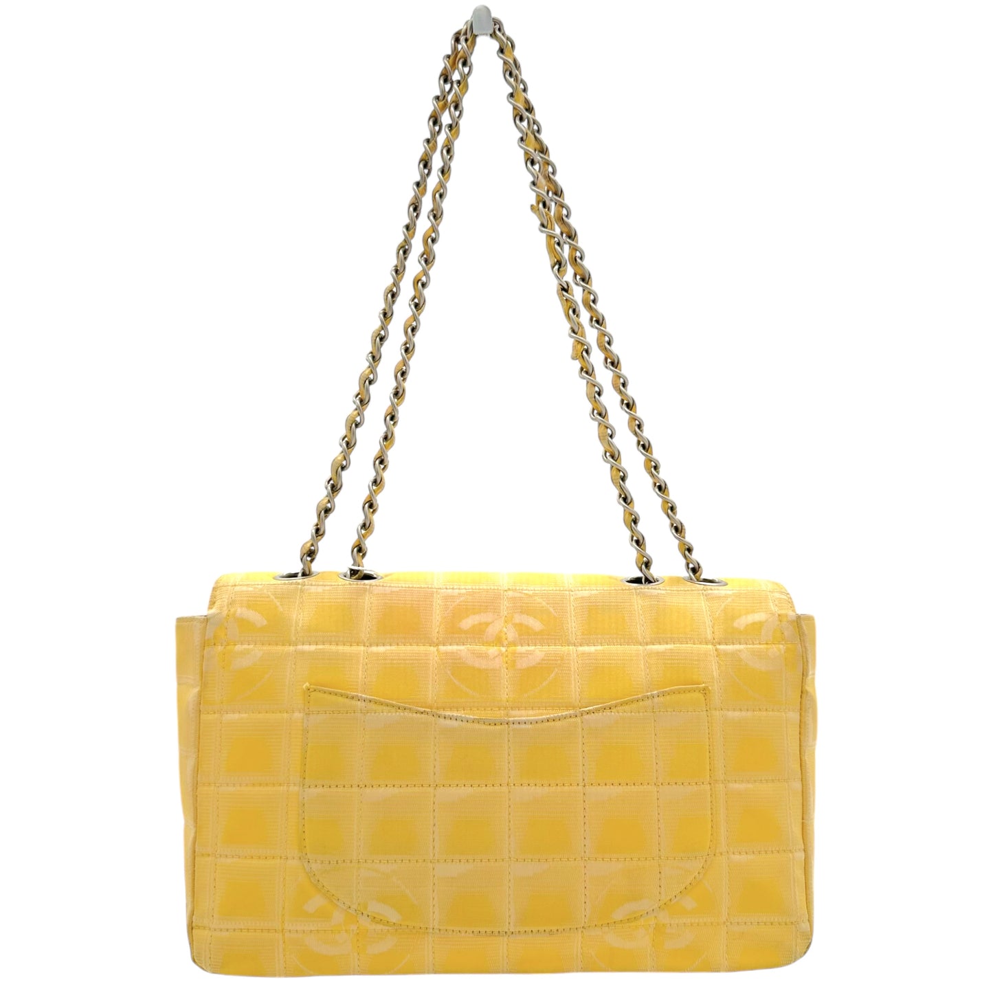 Chanel Yellow Nylon Travel Line Medium Flap Bag