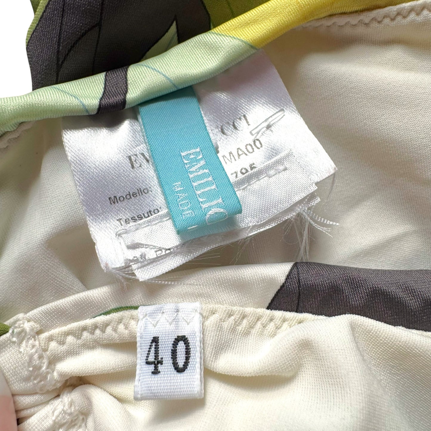Emilio Pucci Green & Gray Printed Bikini Set