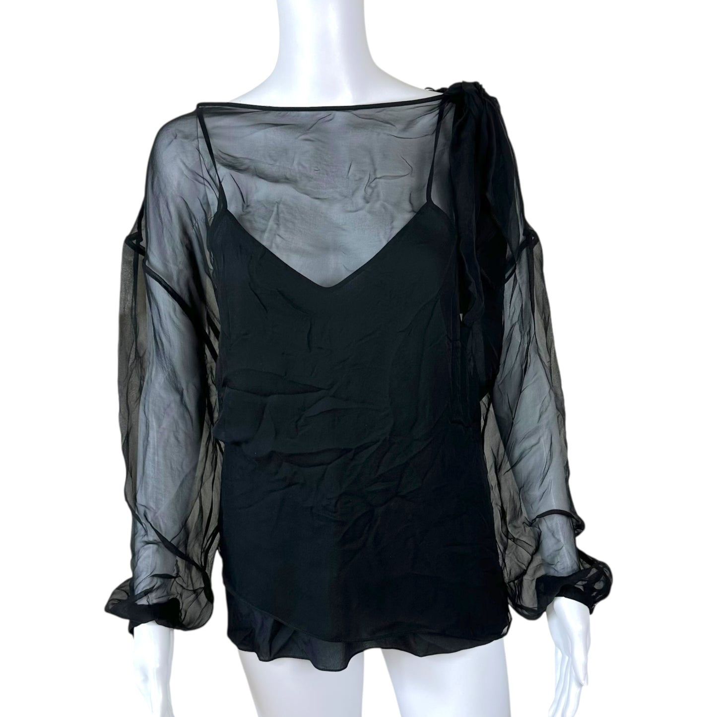 Emilio Pucci Black Silk Sheer Blouse
