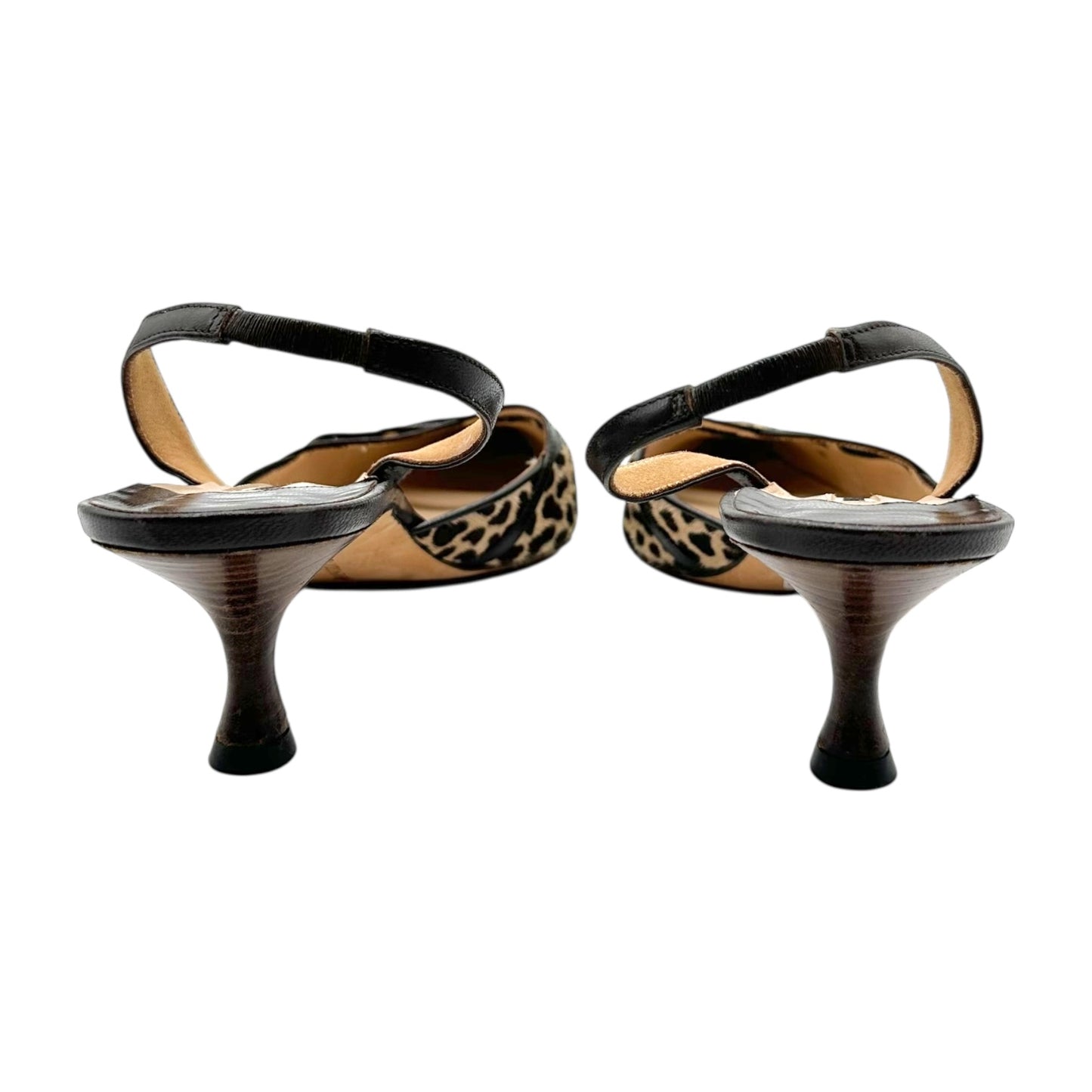 Manolo Blahnik Cheetah Print Ponyhair Kitten Heels