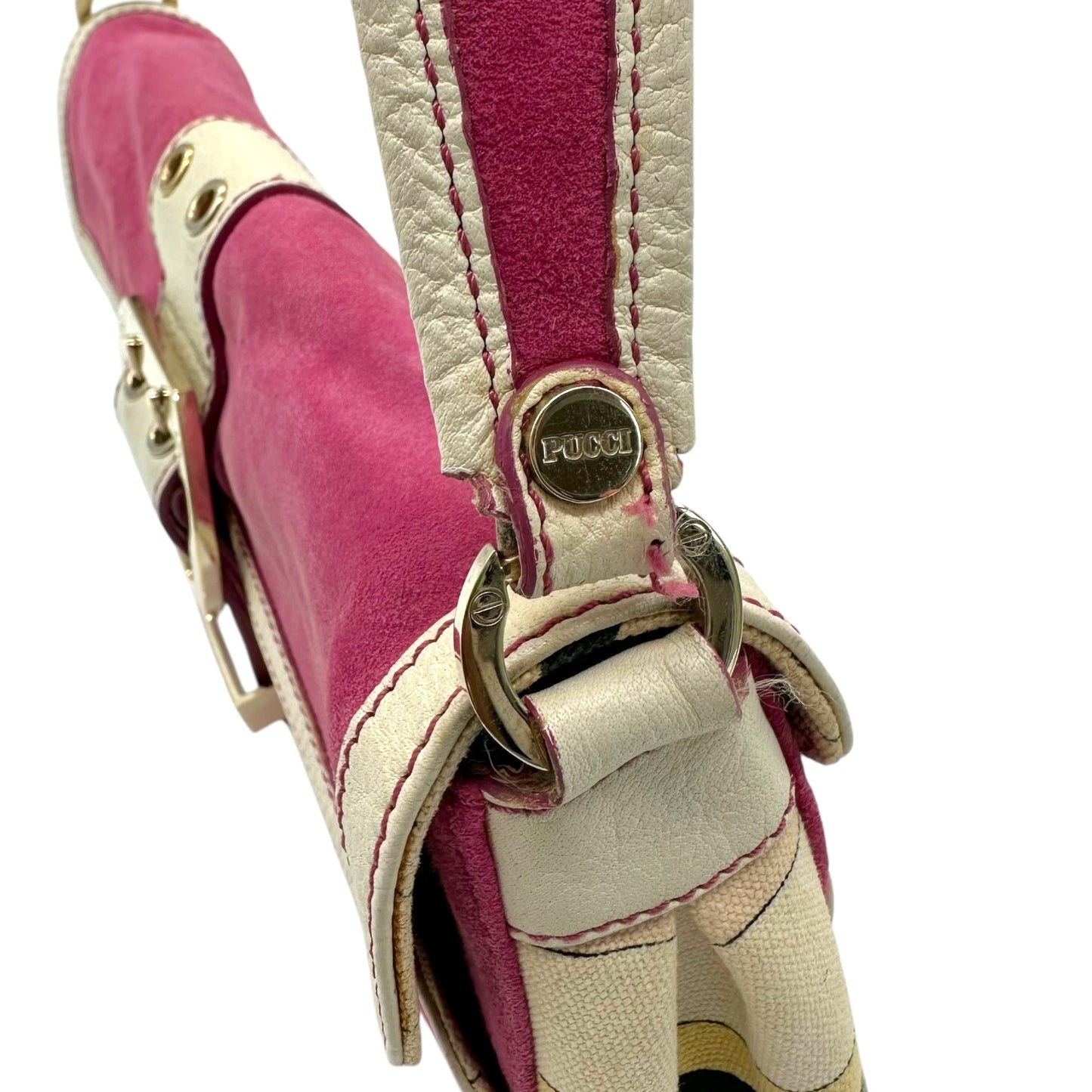 Emilio Pucci Pink Suede Shoulder Bag