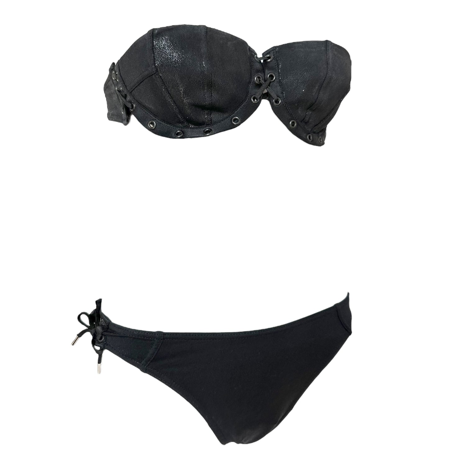 Christian Dior S/S 2003 Black Lace Up Bikini