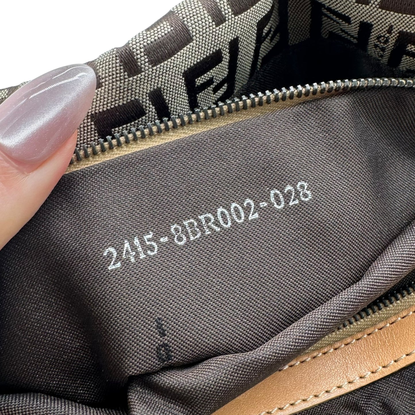 Fendi Tan Zucchino Monogram Fold-Over Baguette Bag - Outfit Repeater