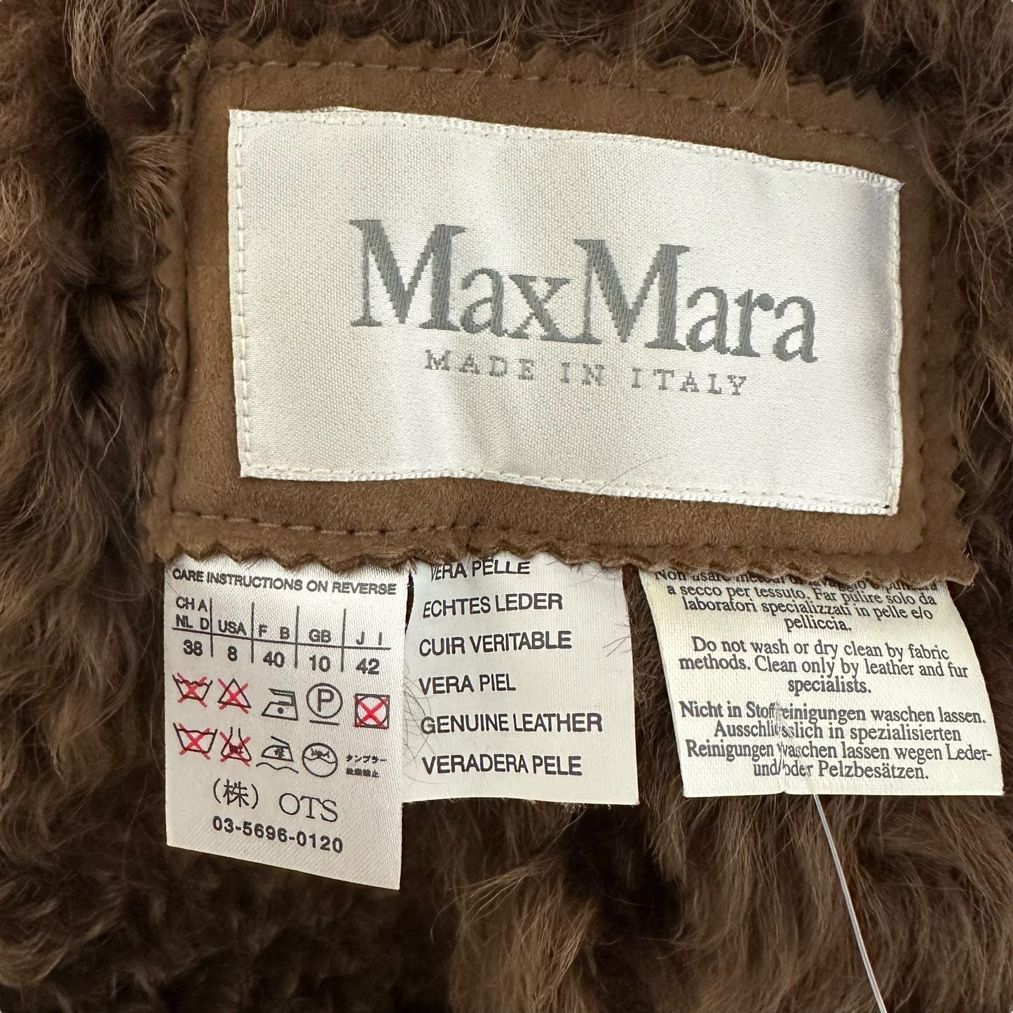 Max Mara Brown Suede & Shearling Coat