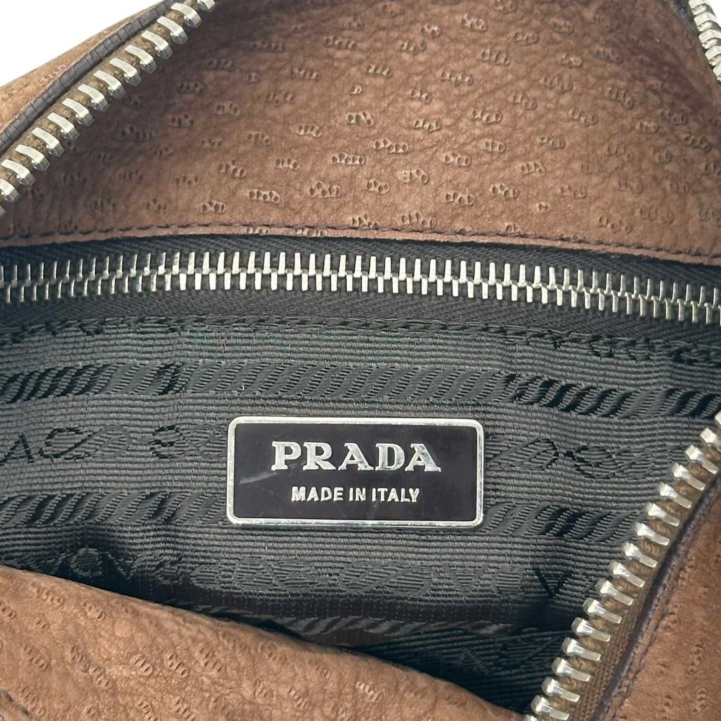 Prada Brown Suede Shoulder Bag