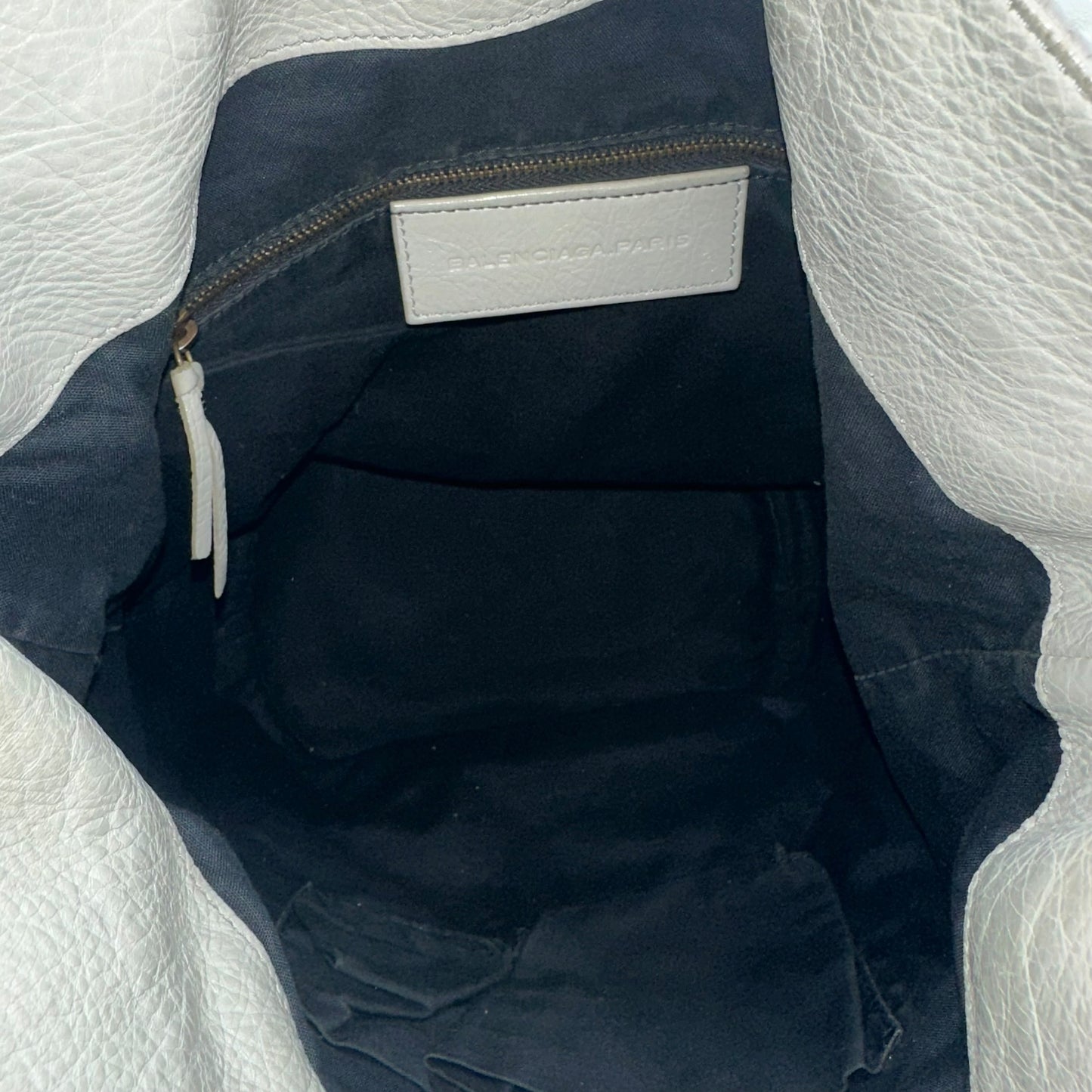 Balenciaga Light Gray Leather The Day City Hobo Bag