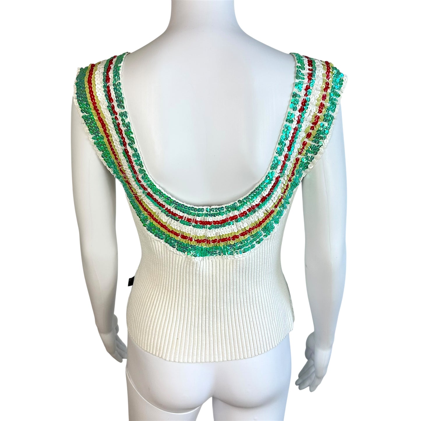Just Cavalli Roberto Cavalli Love Sequin Knit Crop Tank