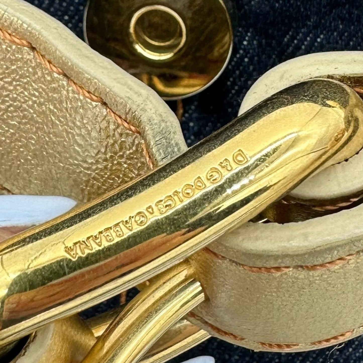 D&G Dolce & Gabbana Denim & Gold Leather Mini Shoulder Bag