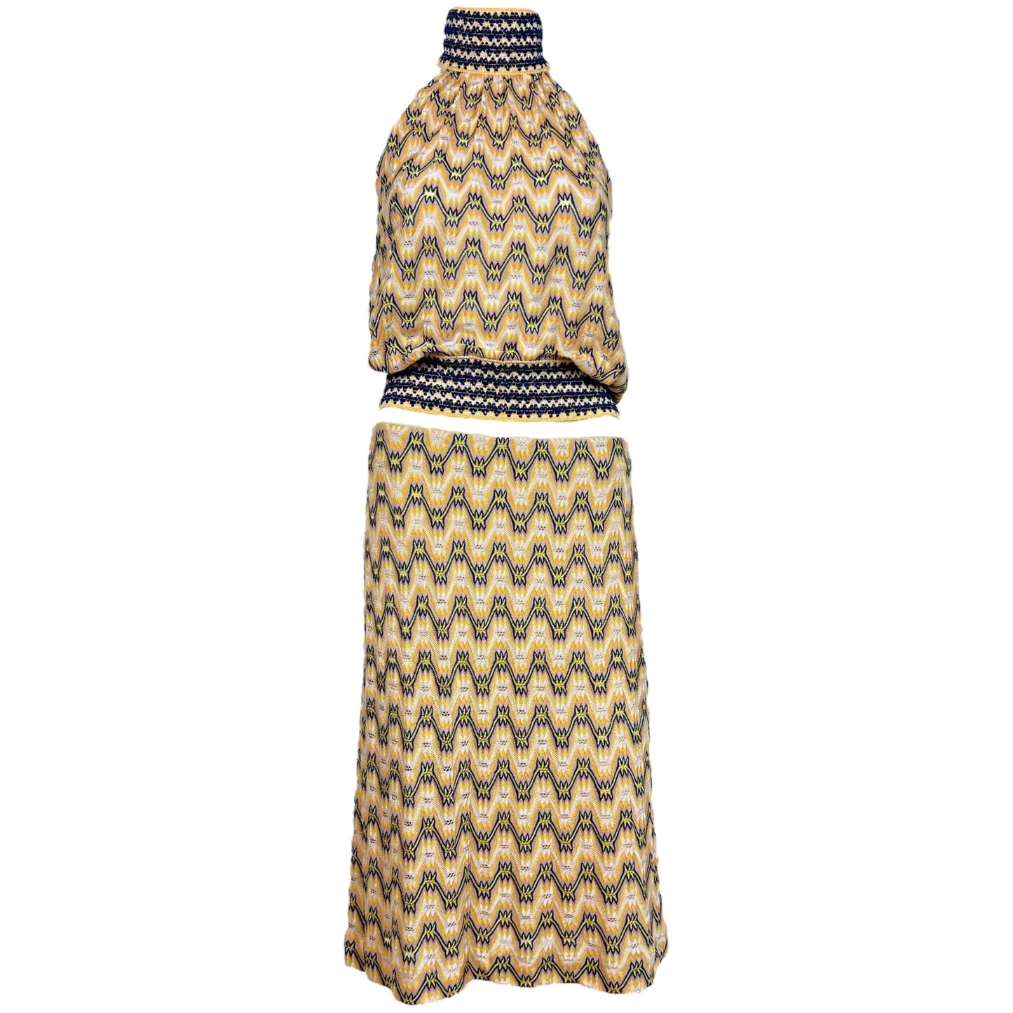 Missoni Patterned Knit Halterneck Top & Skirt Set