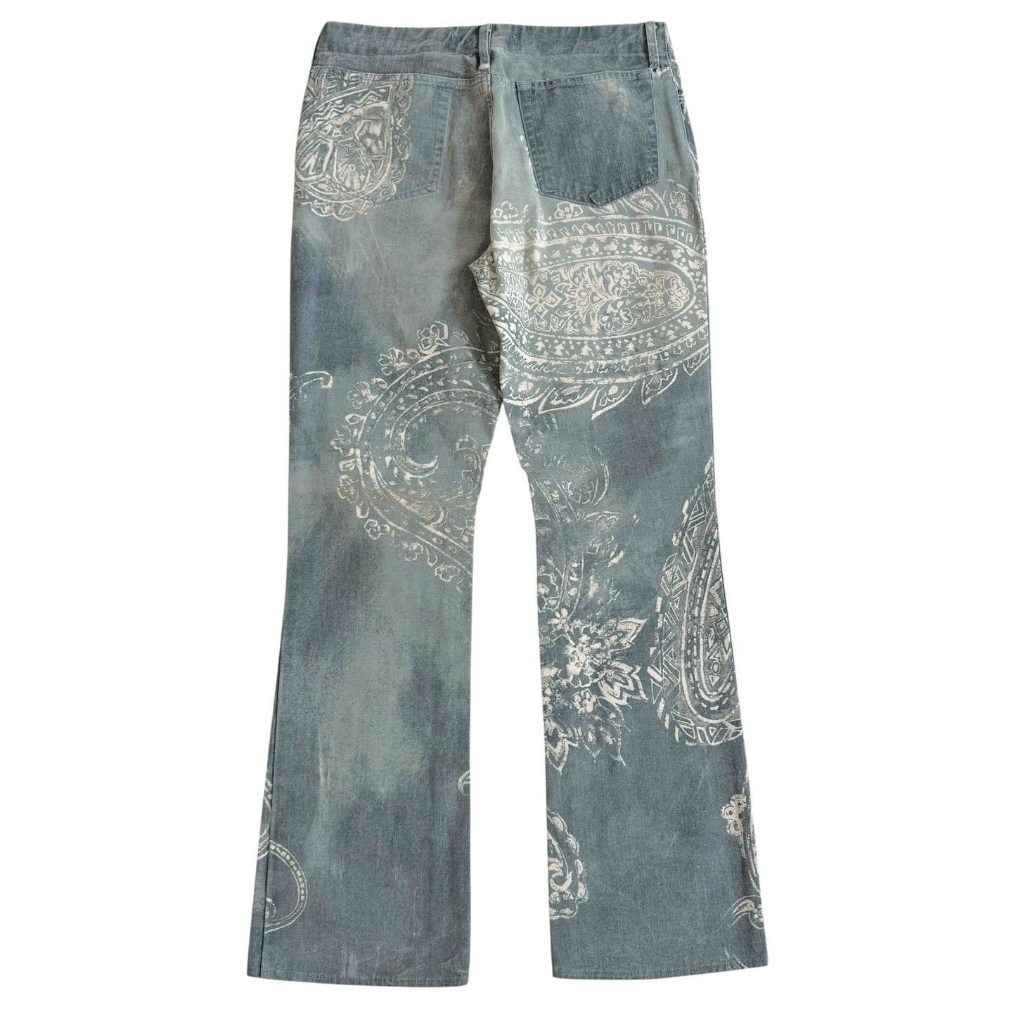Roberto Cavalli Blue White Paisley Print Jeans