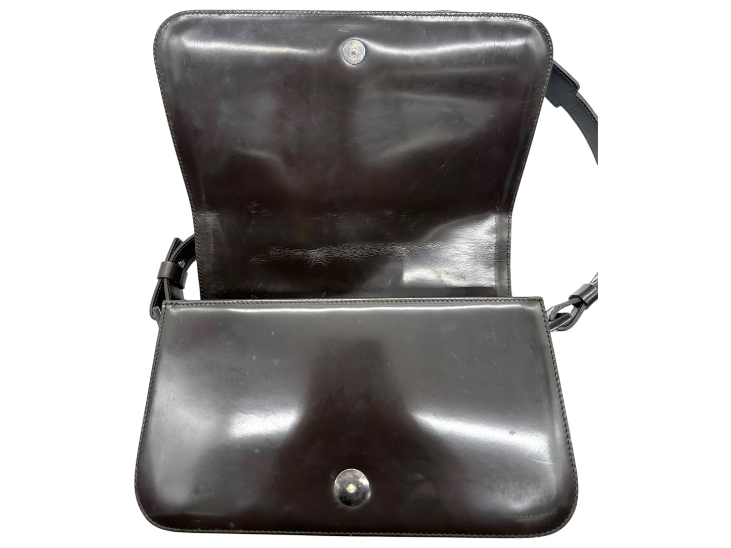 Celine Black Leather & Green Ponyhair Shoulder Bag