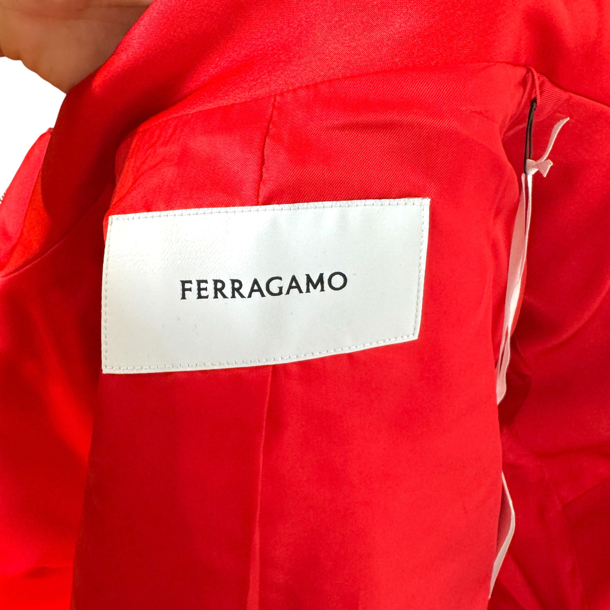 Ferragamo S/S 2023 Red Satin Cropped Jacket NEW