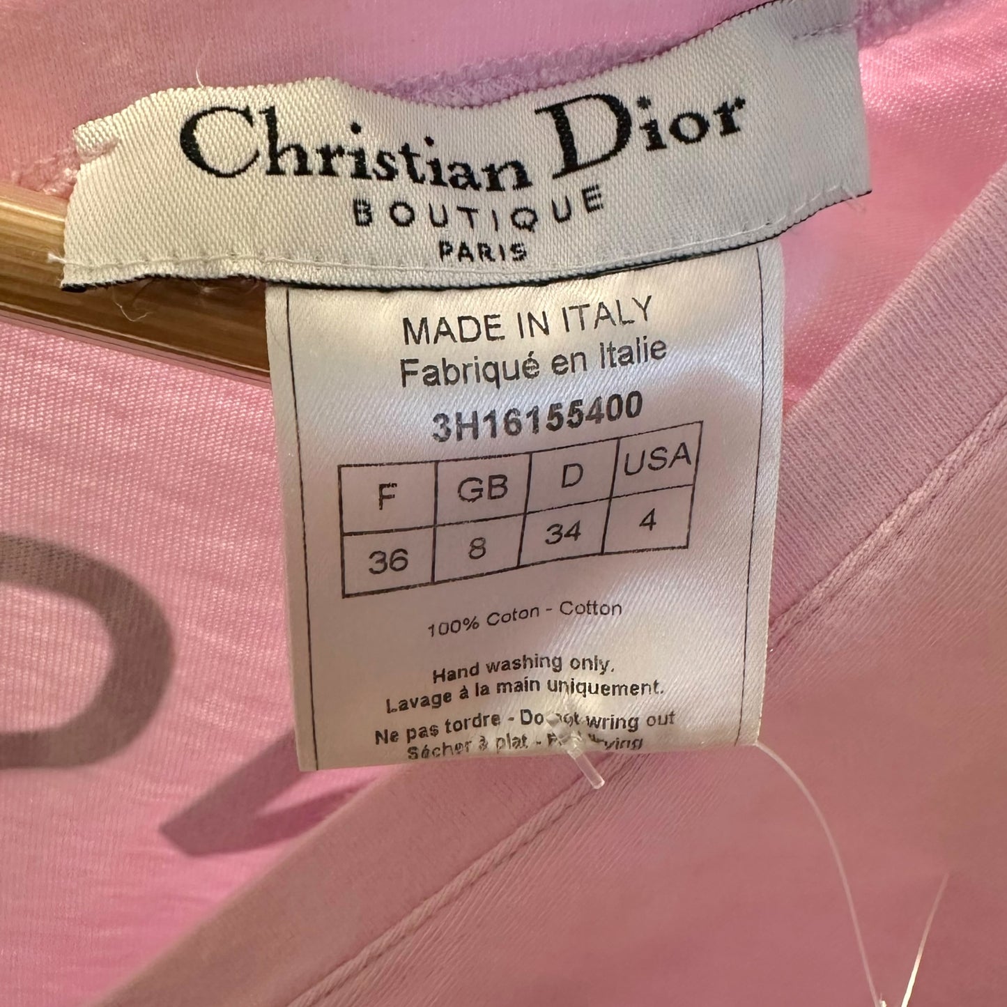 Christian Dior V-Neck T-Shirt Pink Black J'Adore Dior