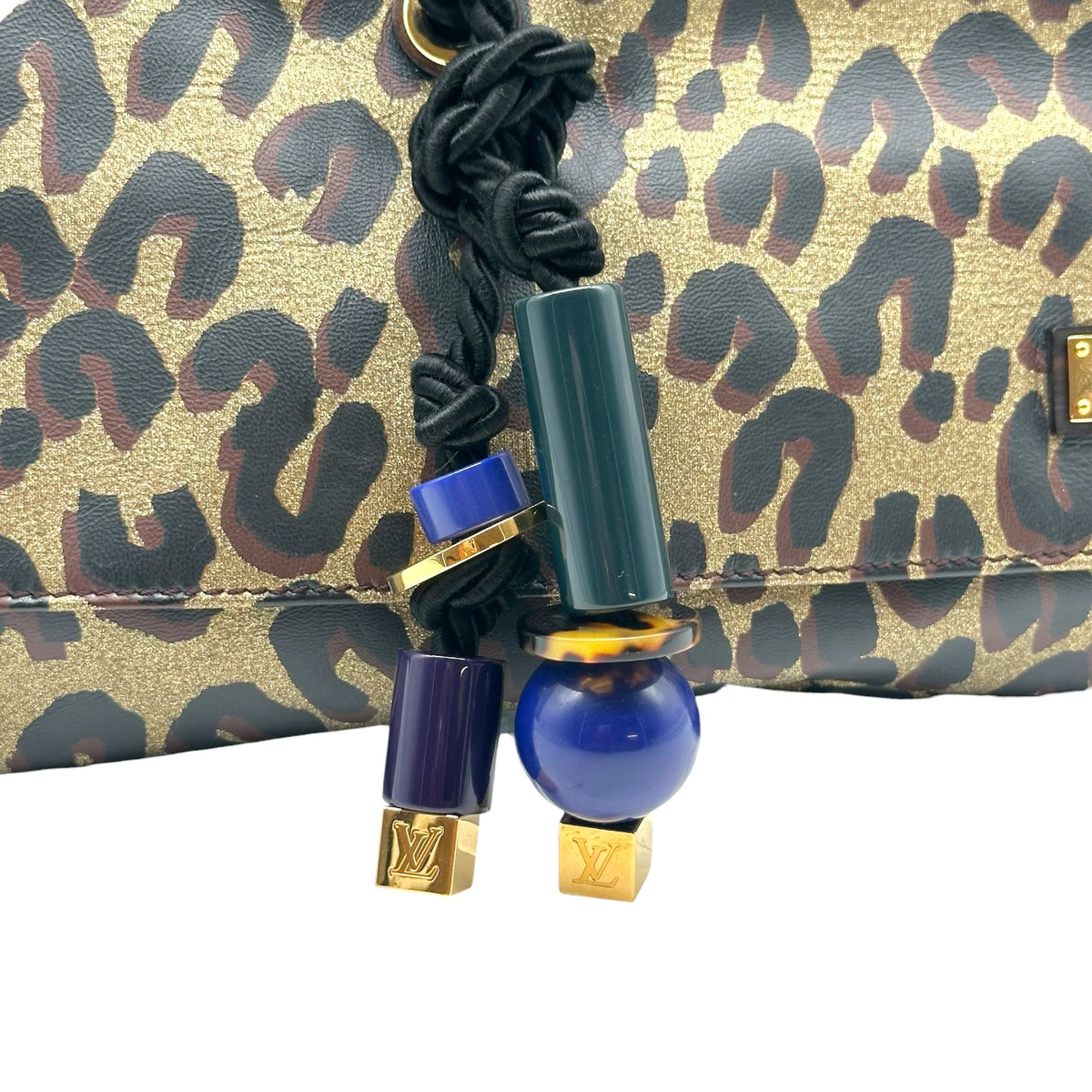 Louis Vuitton Clutch Bag Metallic Leopard Print