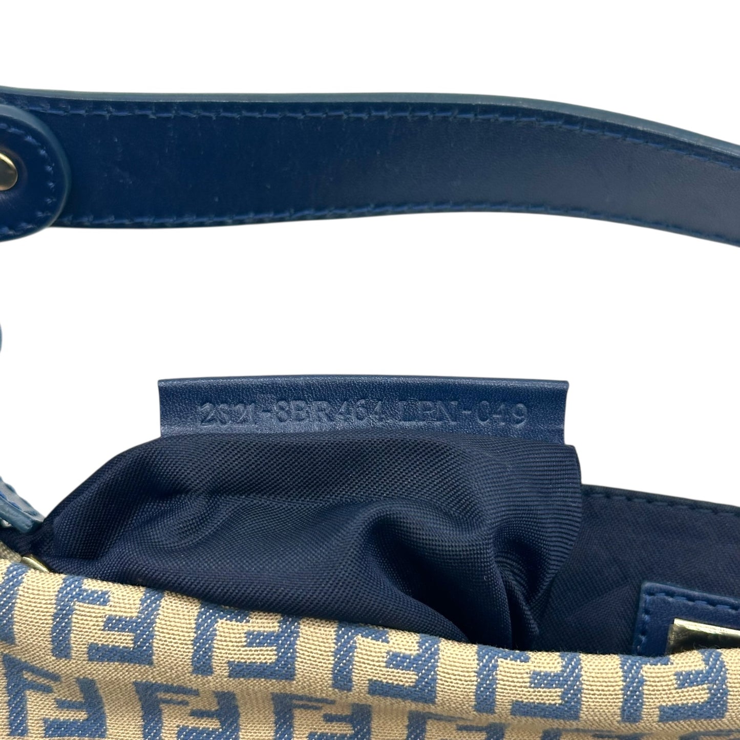 Fendi Blue Zucchino Monogram Shoulder Bag