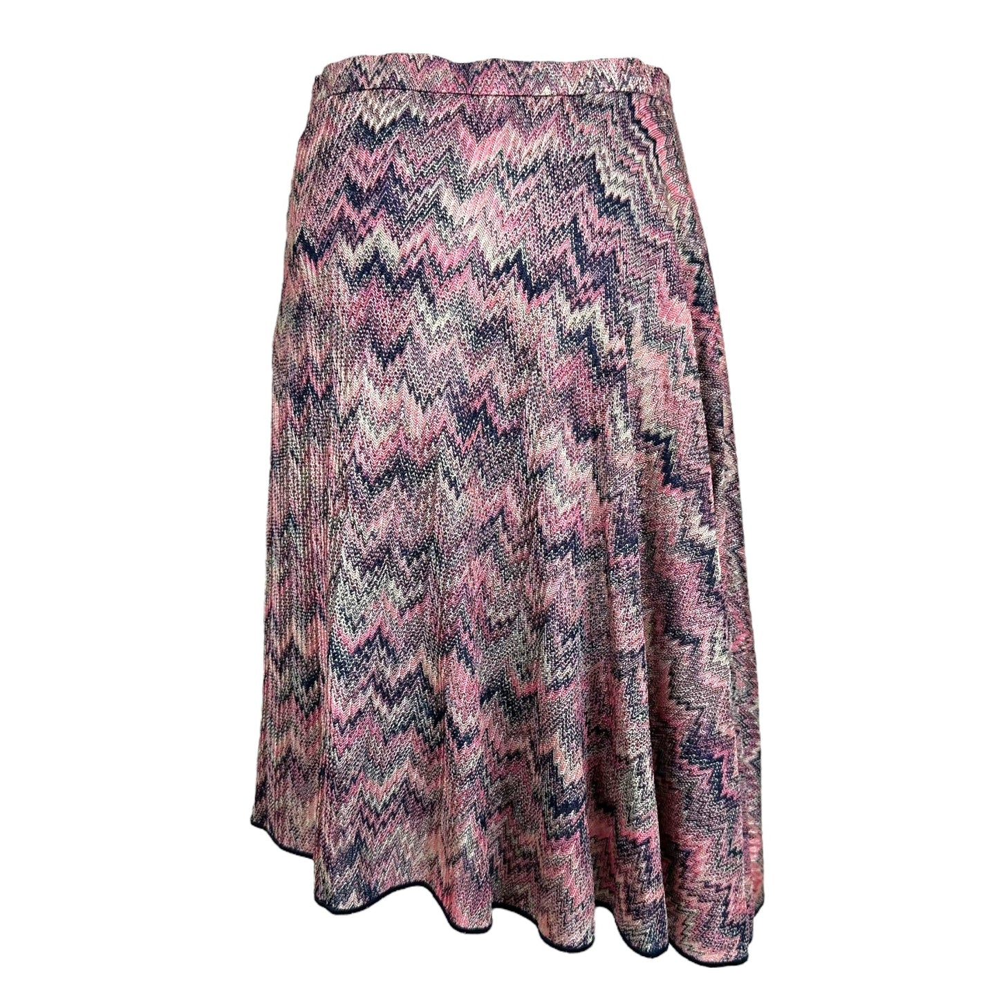 Missoni Pink Chevron Asymmertical Midi Skirt NEW