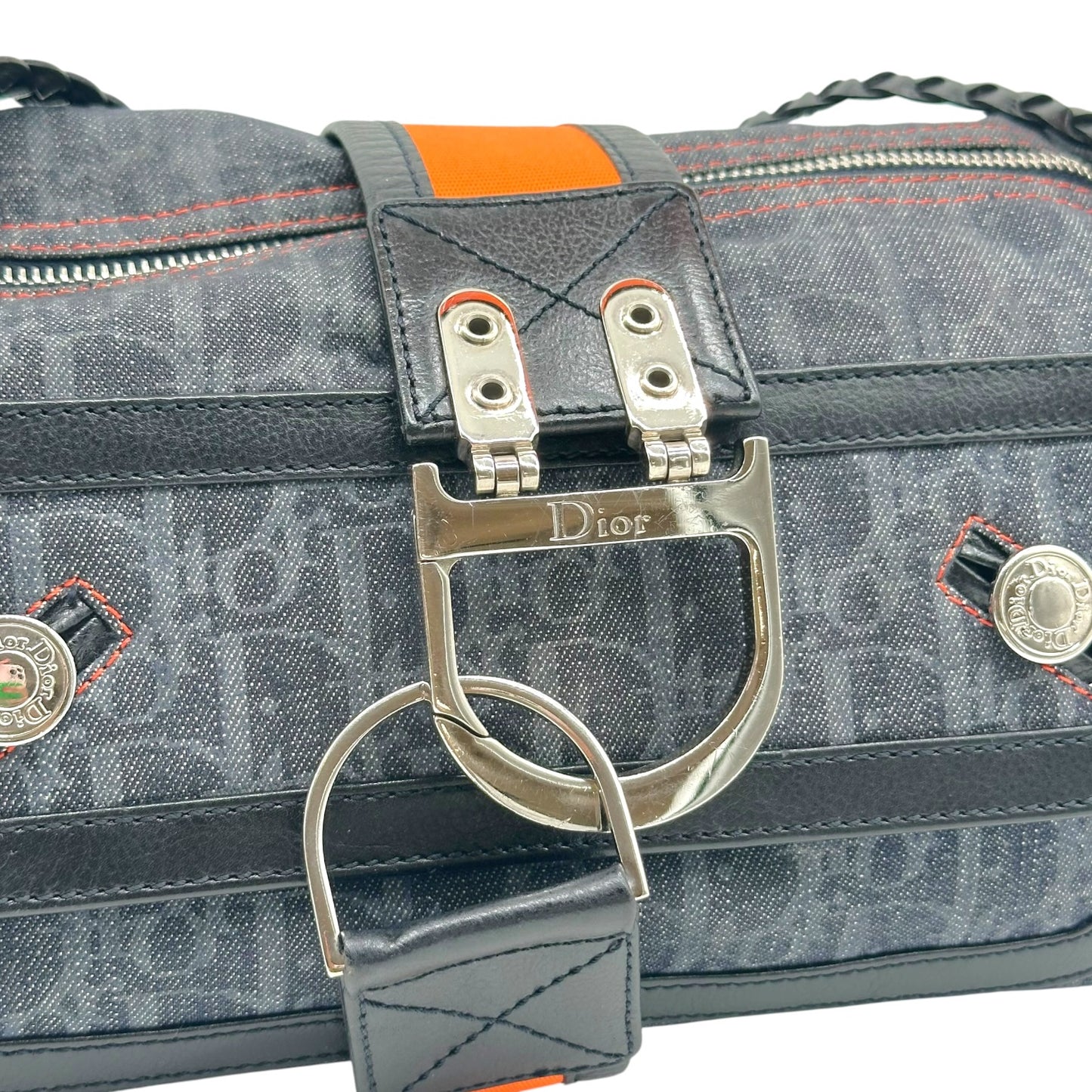 Christian Dior Navy Trotter Monogram Flight Bag