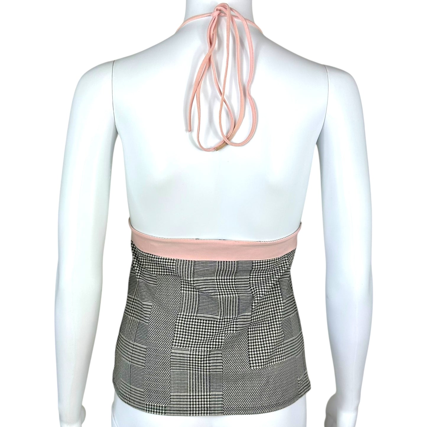Christian Dior S/S 2006 Houndstooth Halter Tank